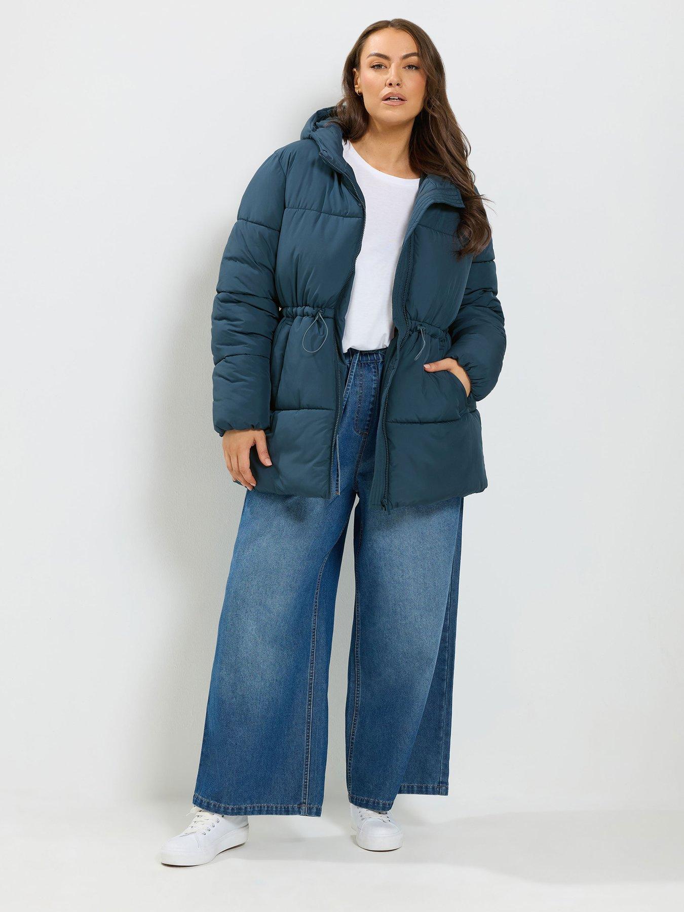 Image 3 of 4 of Yours Curve Epp Padded Short Jacket - Blue