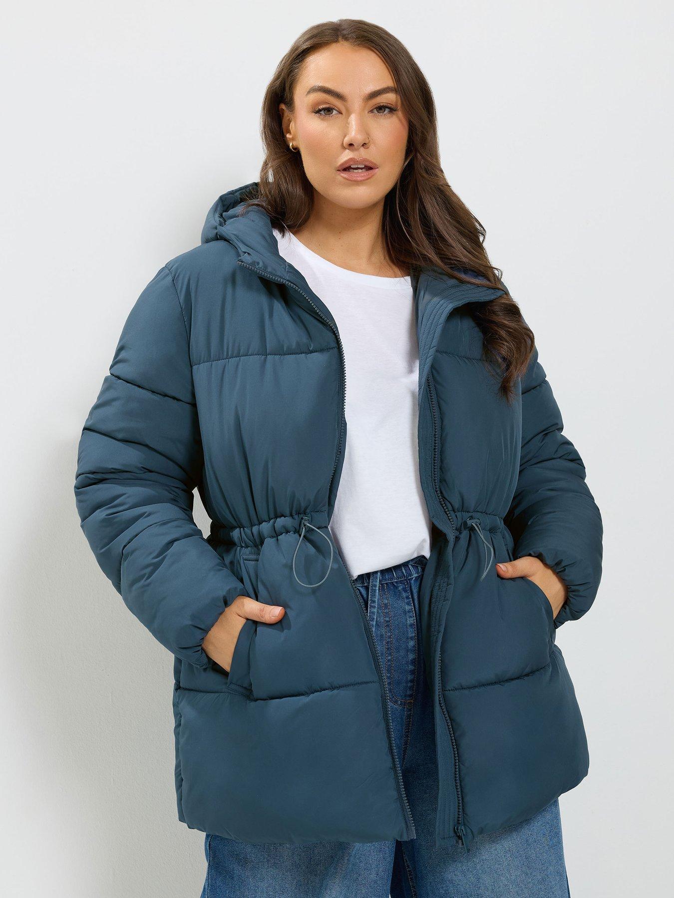 Image 4 of 4 of Yours Curve Epp Padded Short Jacket - Blue