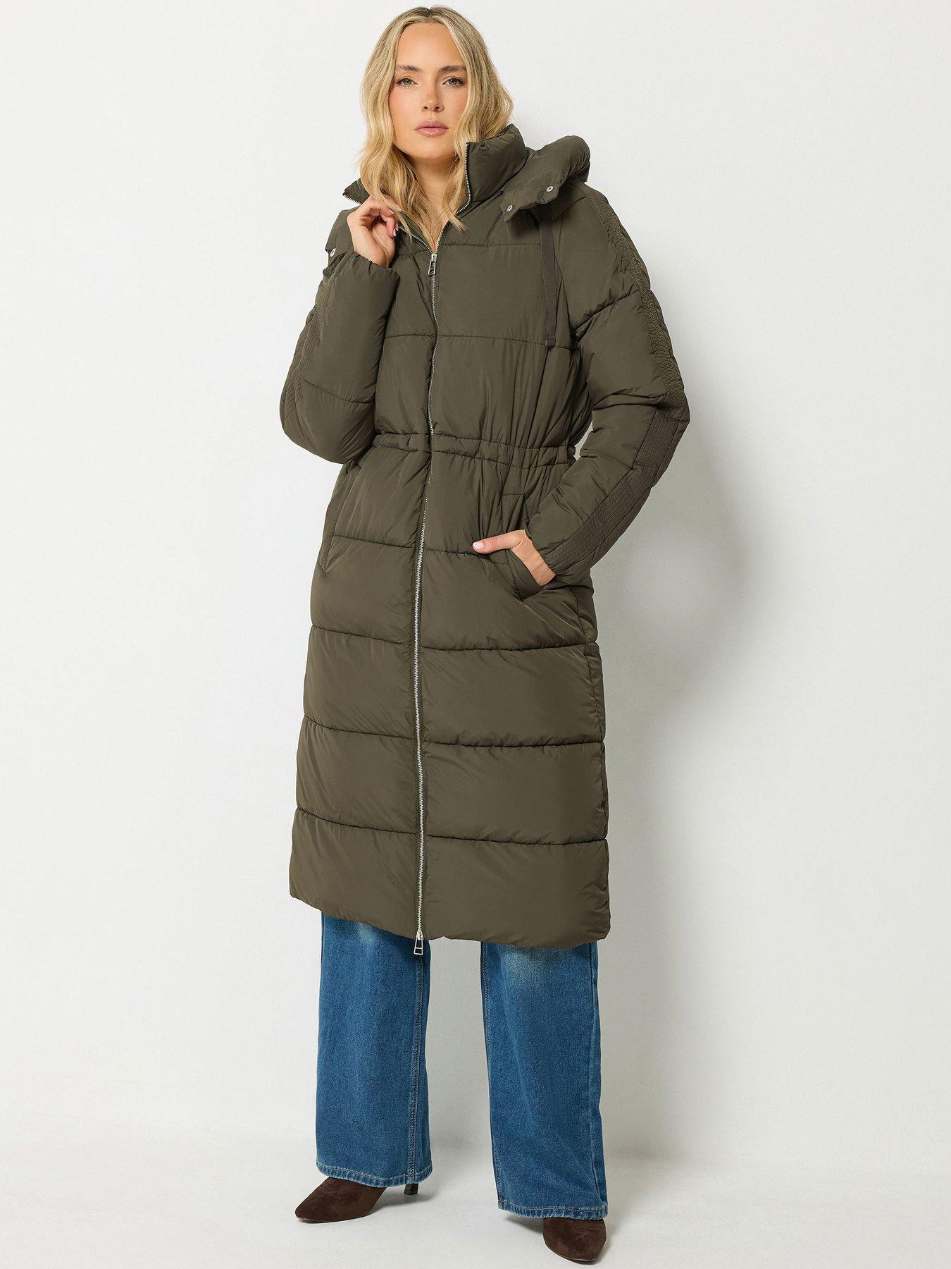 Long Tall Sally Midi Padded Coat - Brown