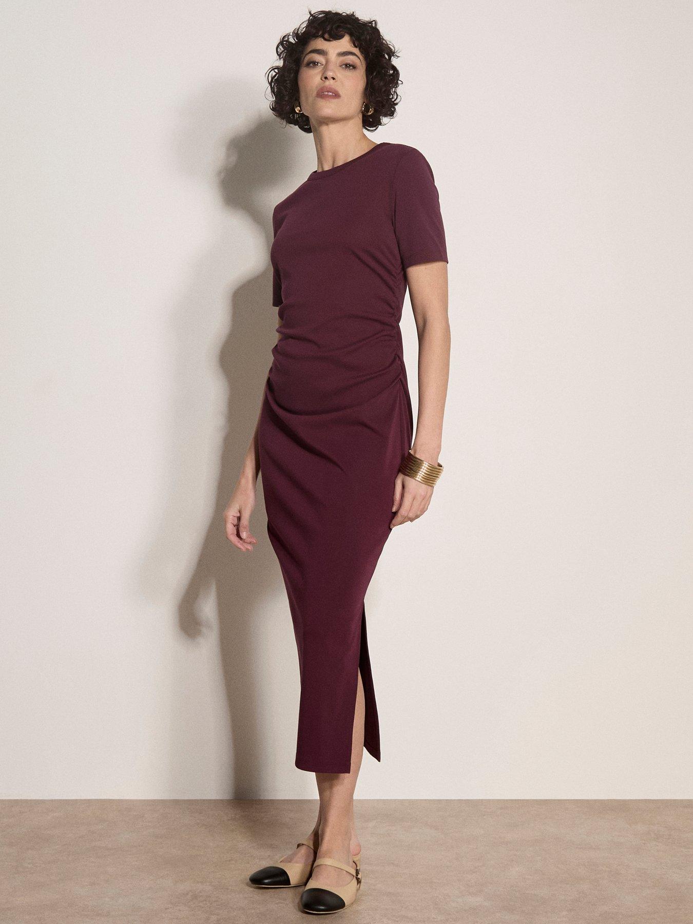 Apricot Apricot Jersey Ruched Detail Column Dress