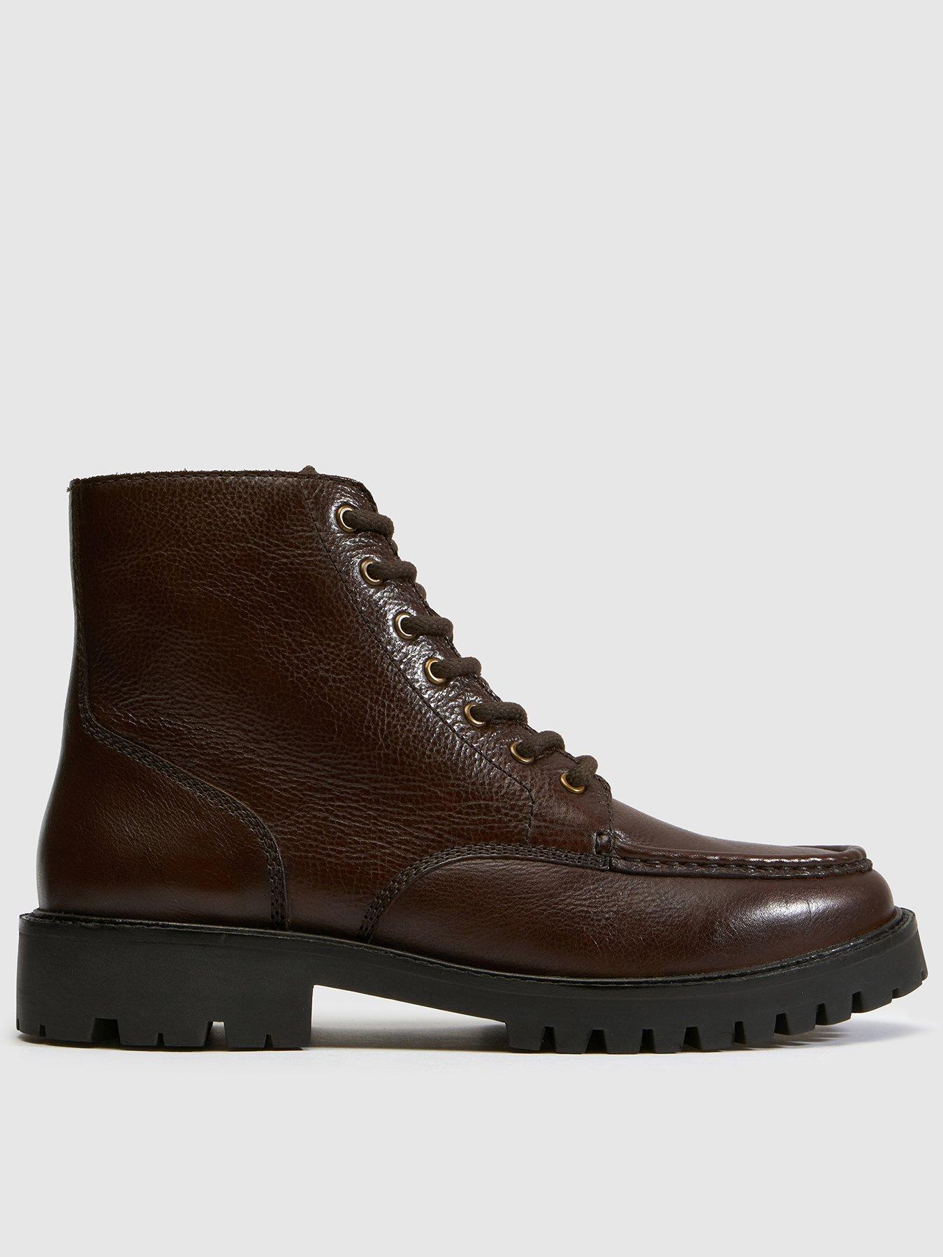Image 1 of 4 of Schuh Schuh Golden Leather Apron Lace Up Boot