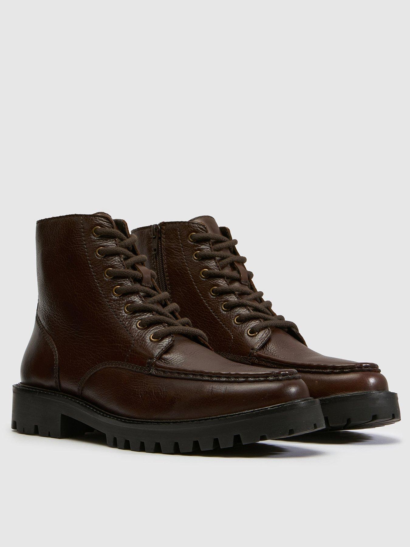 Image 2 of 4 of Schuh Schuh Golden Leather Apron Lace Up Boot