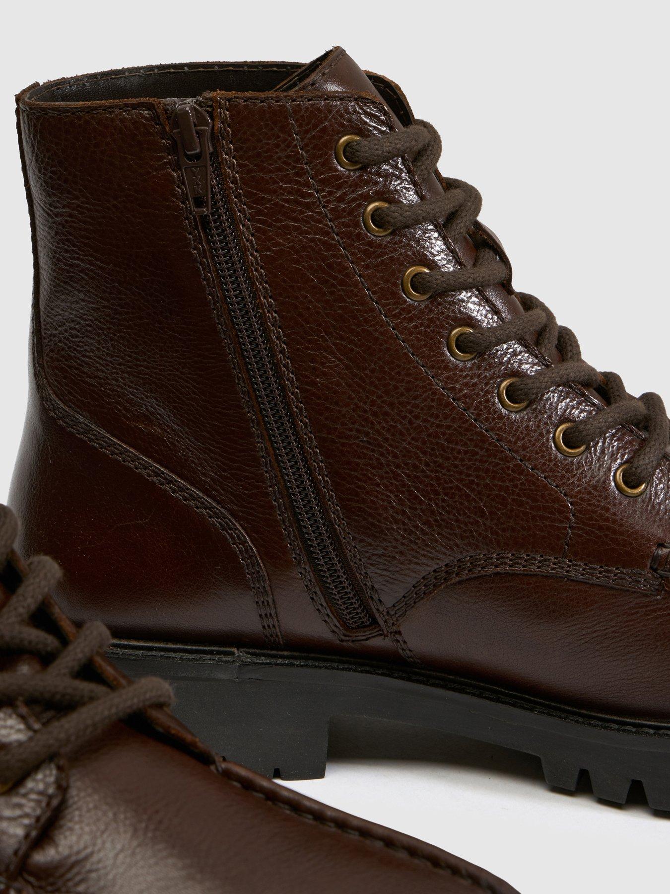Image 3 of 4 of Schuh Schuh Golden Leather Apron Lace Up Boot