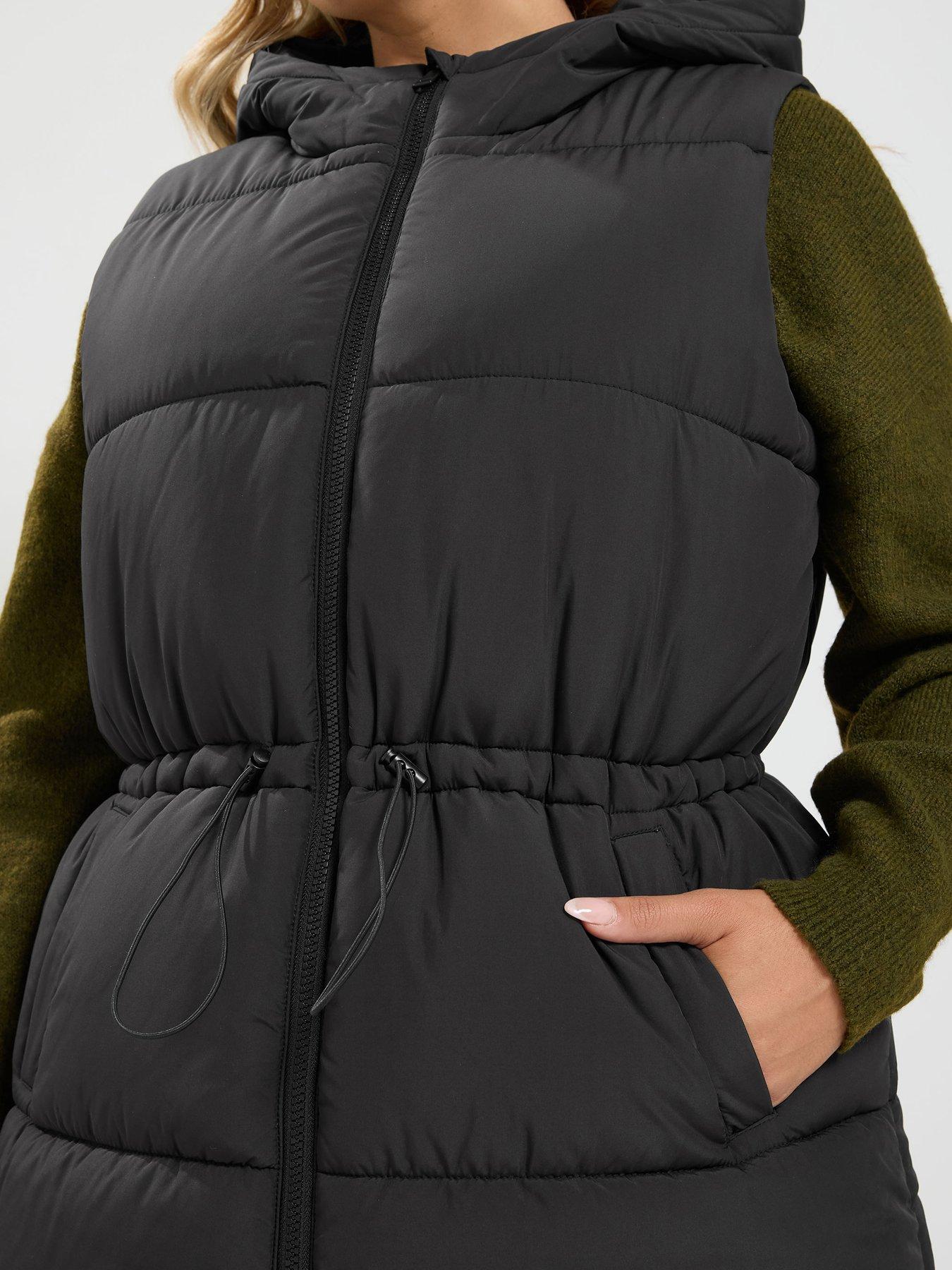 Image 4 of 4 of Yours Curve Zip Through Gilet - Black