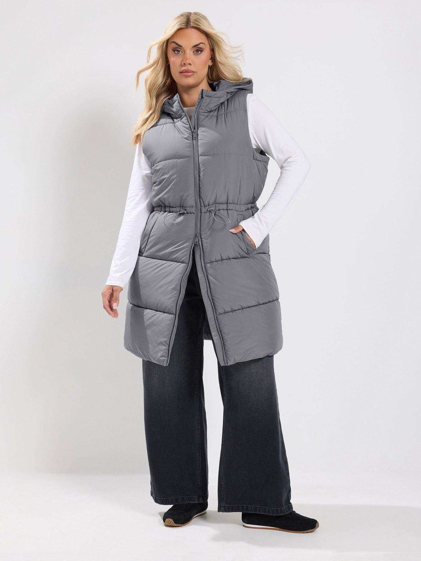 Image 3 of 4 of Yours Curve Zip Through&nbsp;Gilet - Grey