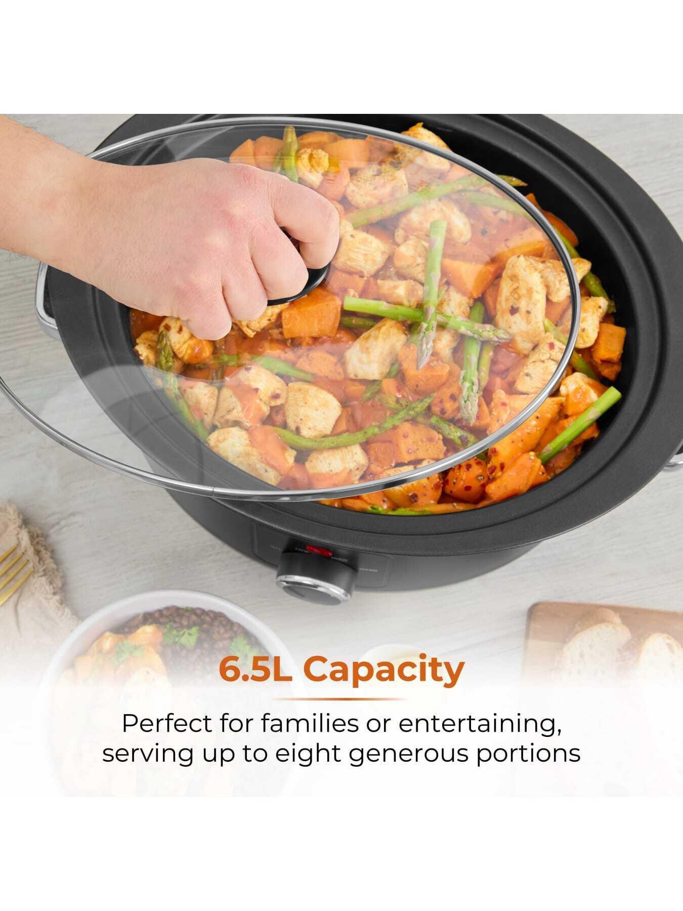Image 5 of 7 of Tower Sear & Stew 6.5L Slow Cooker with Hob-Safe Pot, 290W, Black