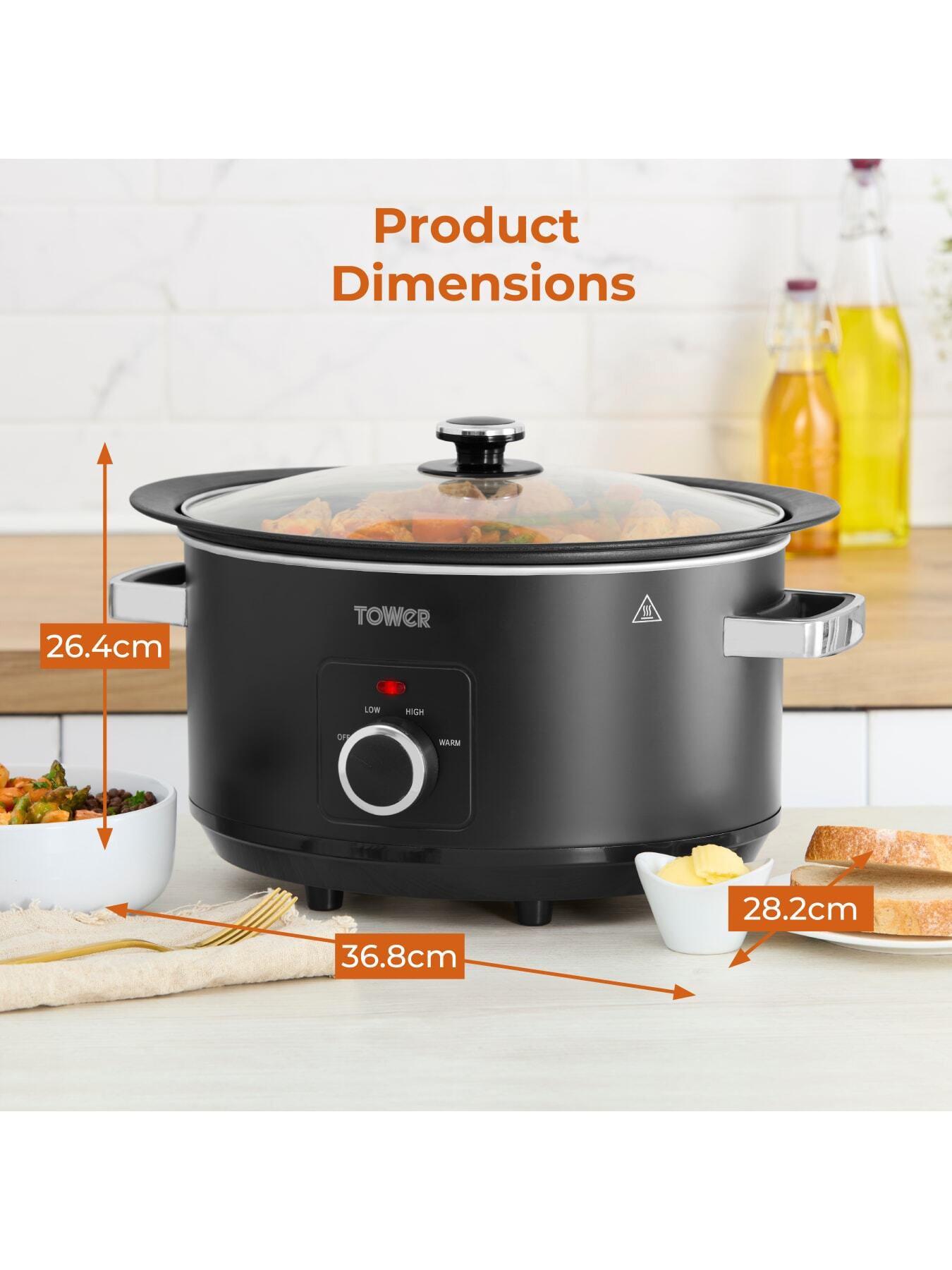Image 6 of 7 of Tower Sear & Stew 6.5L Slow Cooker with Hob-Safe Pot, 290W, Black