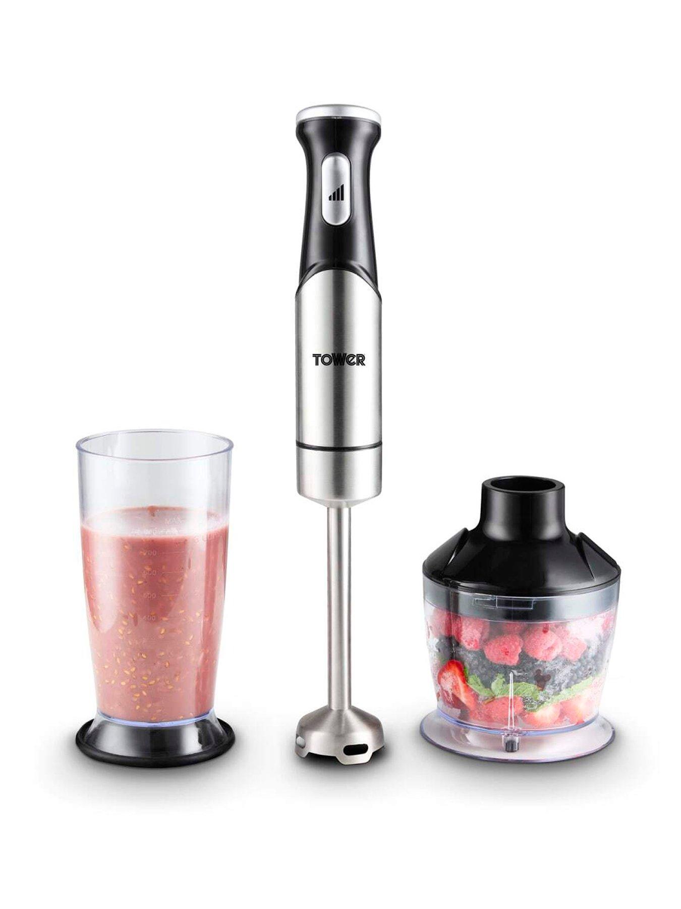 Image 1 of 7 of Tower 3-in-1 Hand Blender & 800ml Beaker, 1200W, Stainless Steel