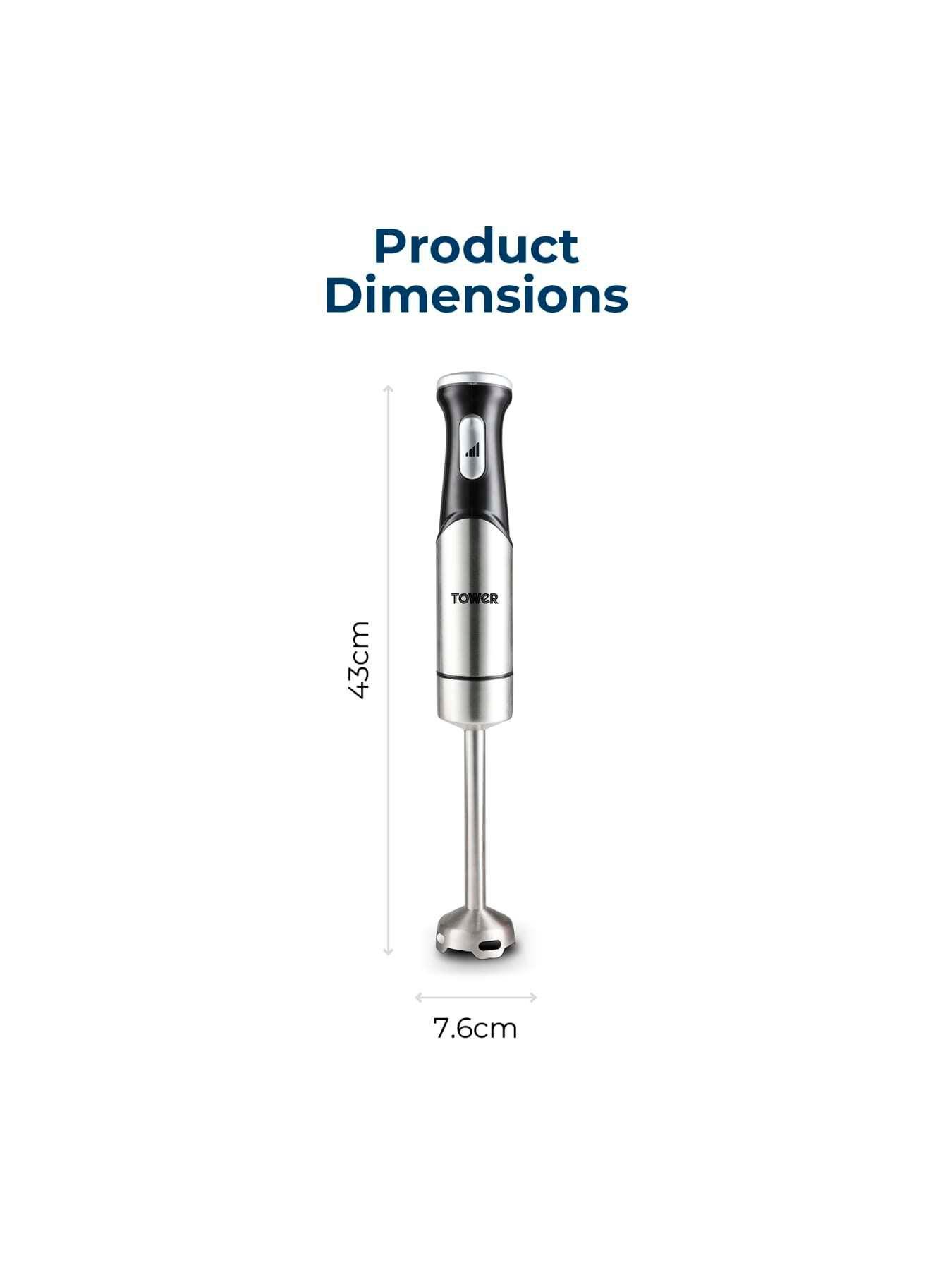 Image 6 of 7 of Tower 3-in-1 Hand Blender & 800ml Beaker, 1200W, Stainless Steel