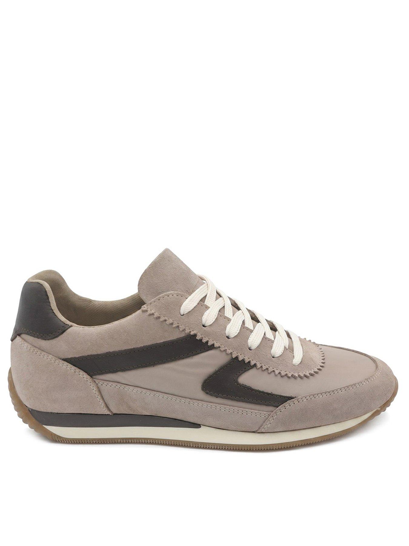 Jones Bootmaker Aeries Lace Up Trainer - Beige/brown