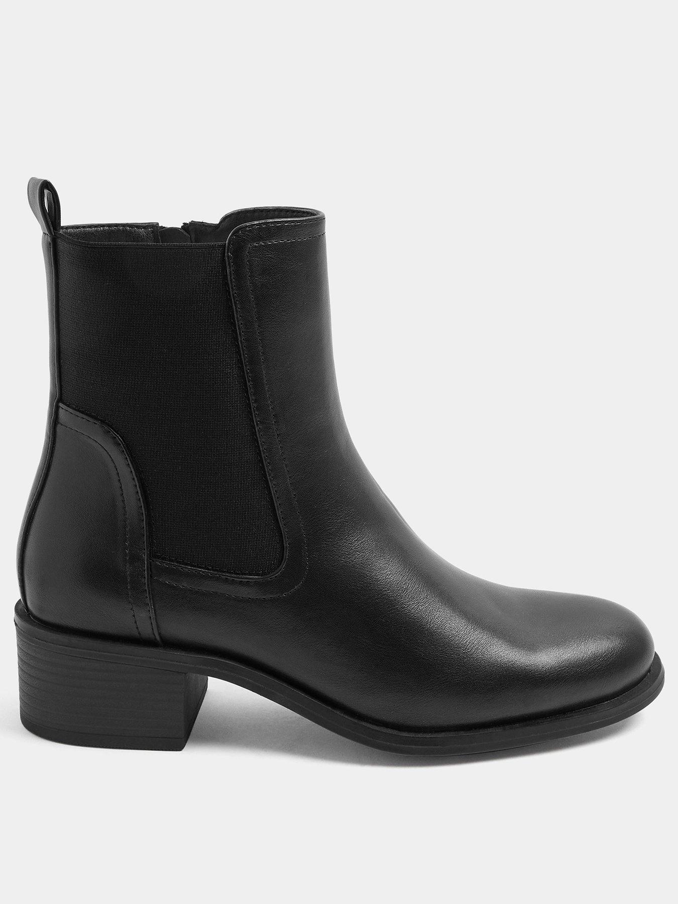 Yours Extra Wide Fit Block Heel Clean Chelsea - Black