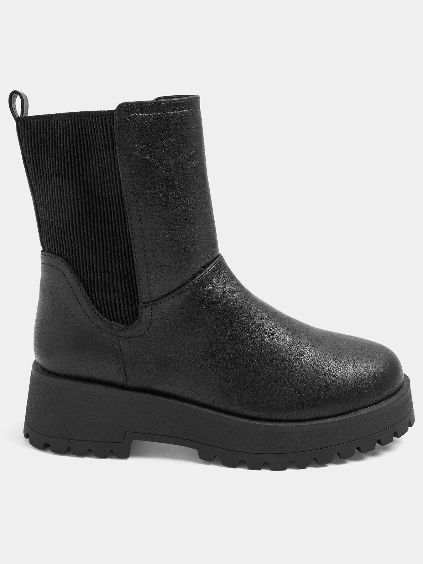 Yours Wide Fit Wedge Chelsea Boot - Black
