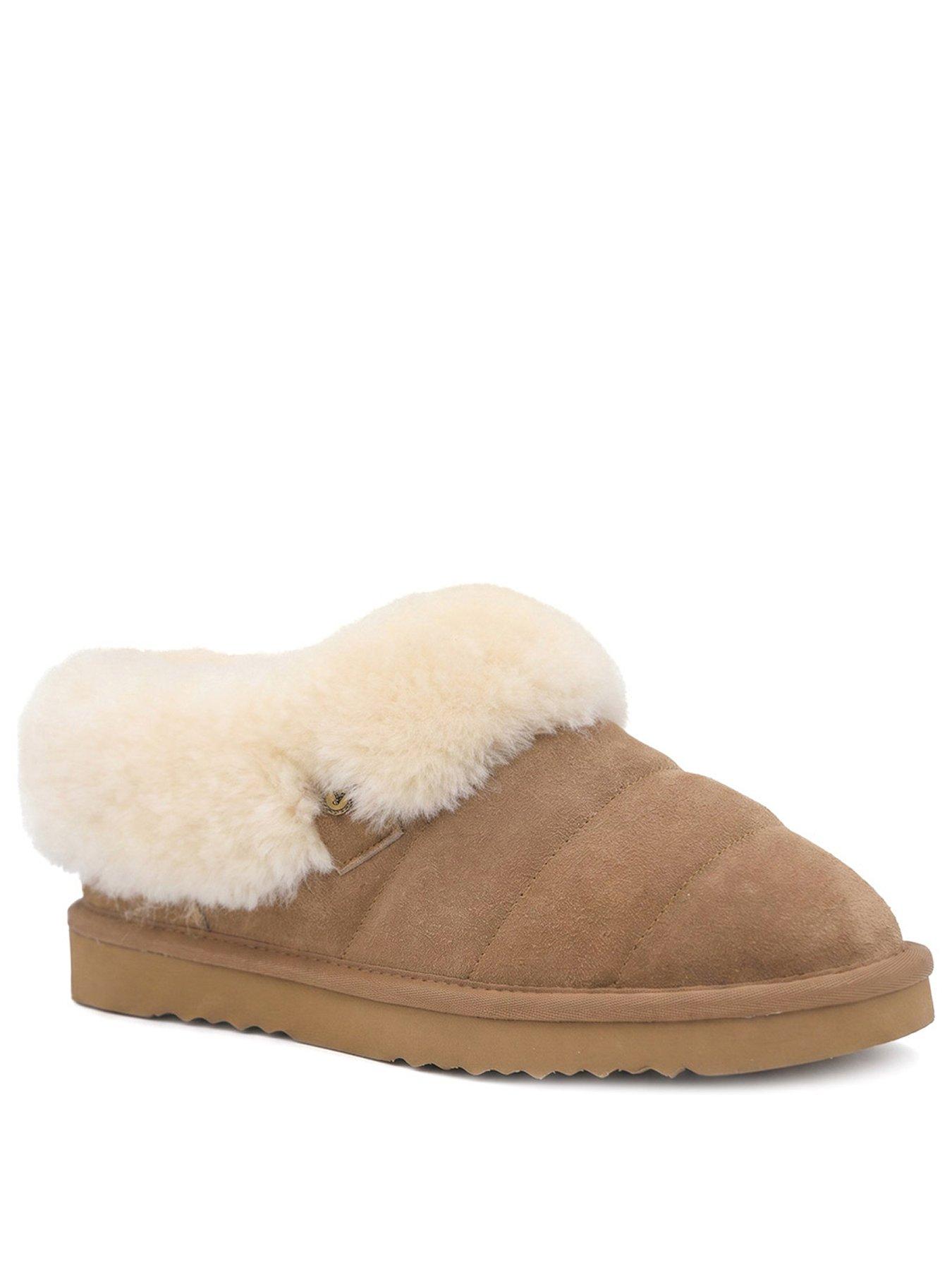 Image 2 of 6 of Jones Bootmaker Womens Fur Lined Slippers - Grey