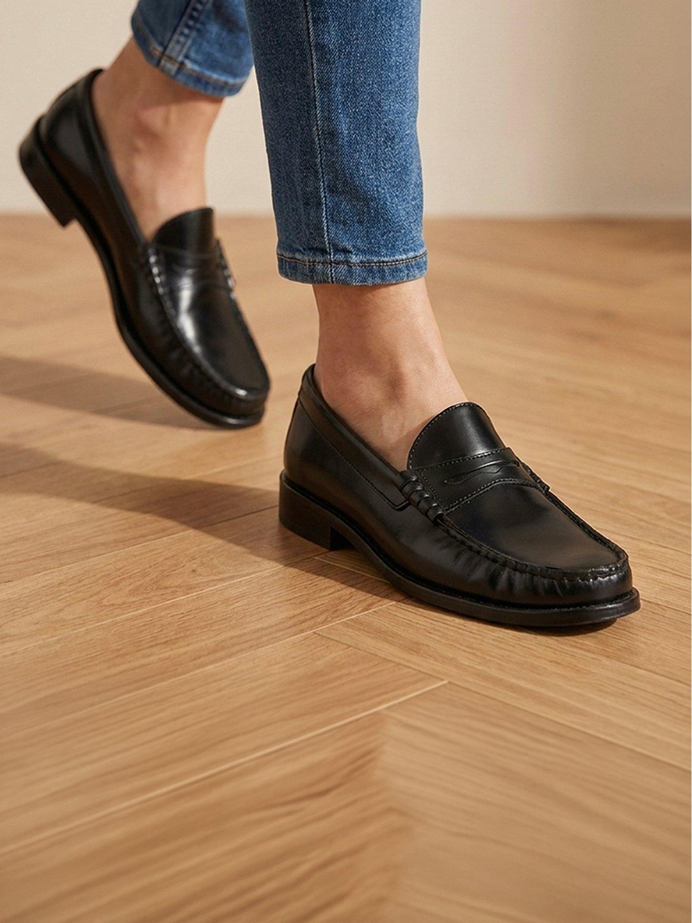 Image 6 of 6 of Jones Bootmaker Perna Moccasins - Black Leather