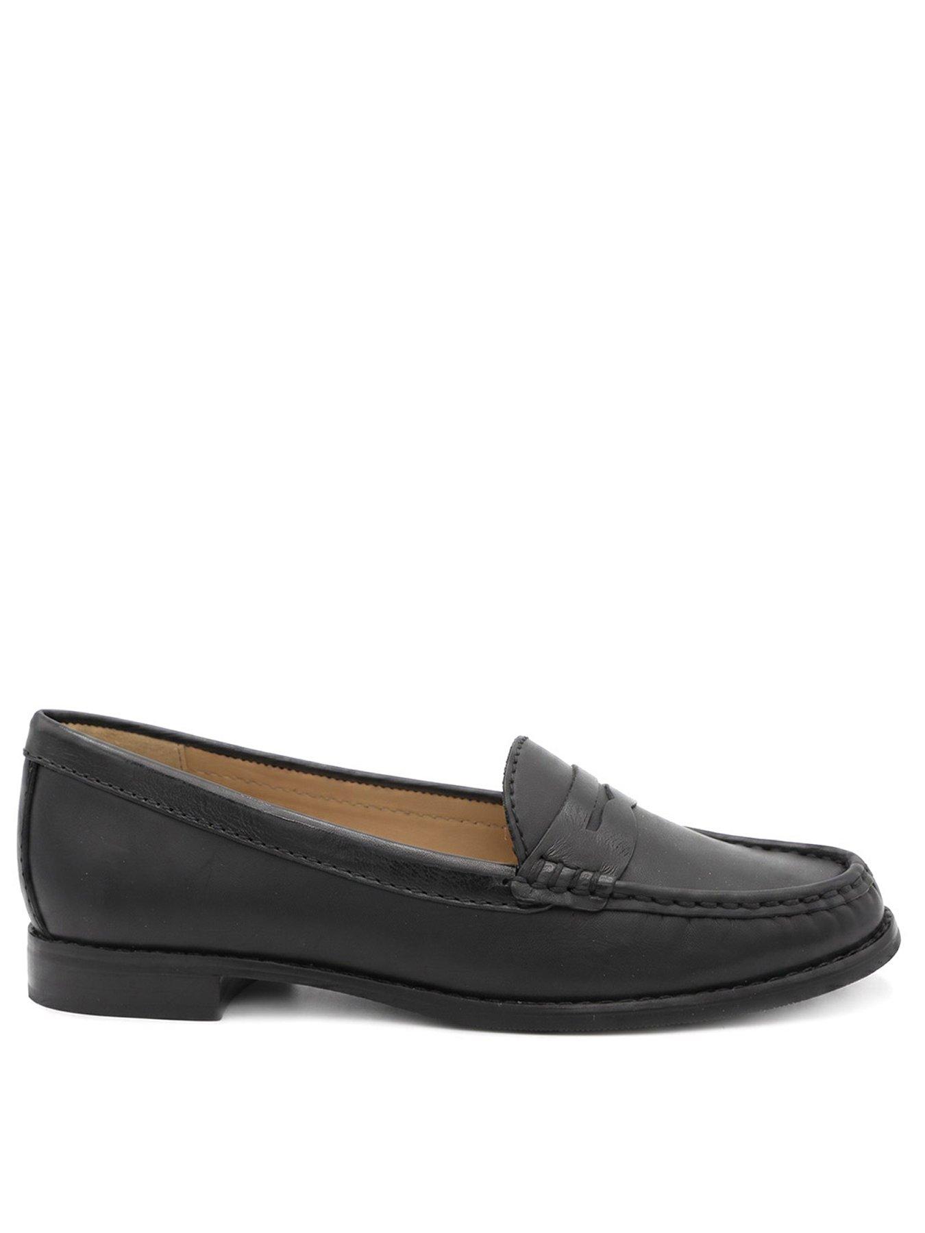 Jones Bootmaker Tamsynwide Mocasins - Black Leather
