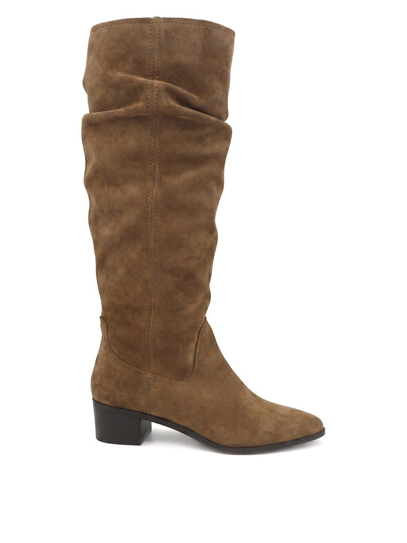 Image 1 of 6 of Jones Bootmaker Edenia Knee High Slouch Boot - Tobacco Suede