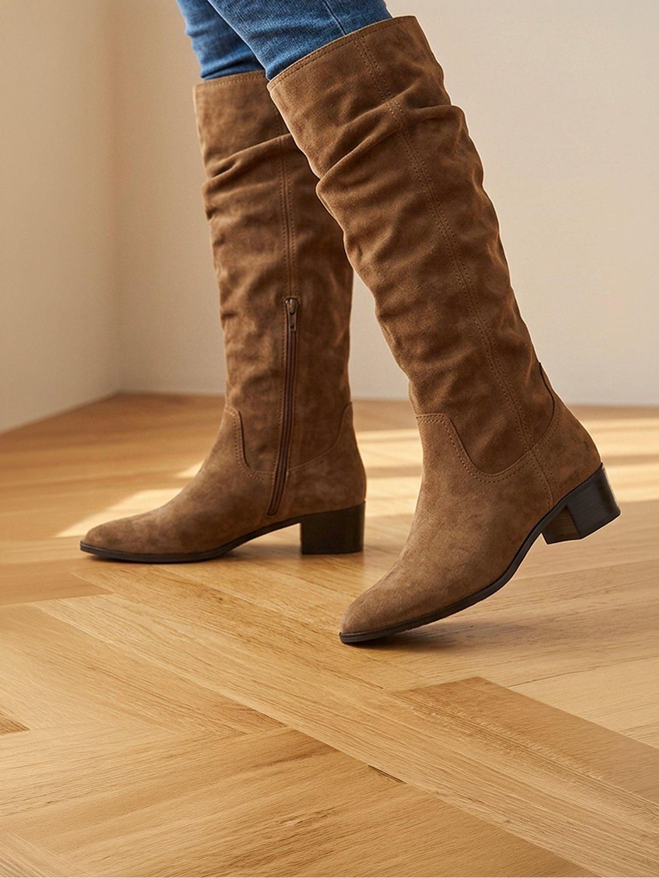 Image 6 of 6 of Jones Bootmaker Edenia Knee High Slouch Boot - Tobacco Suede