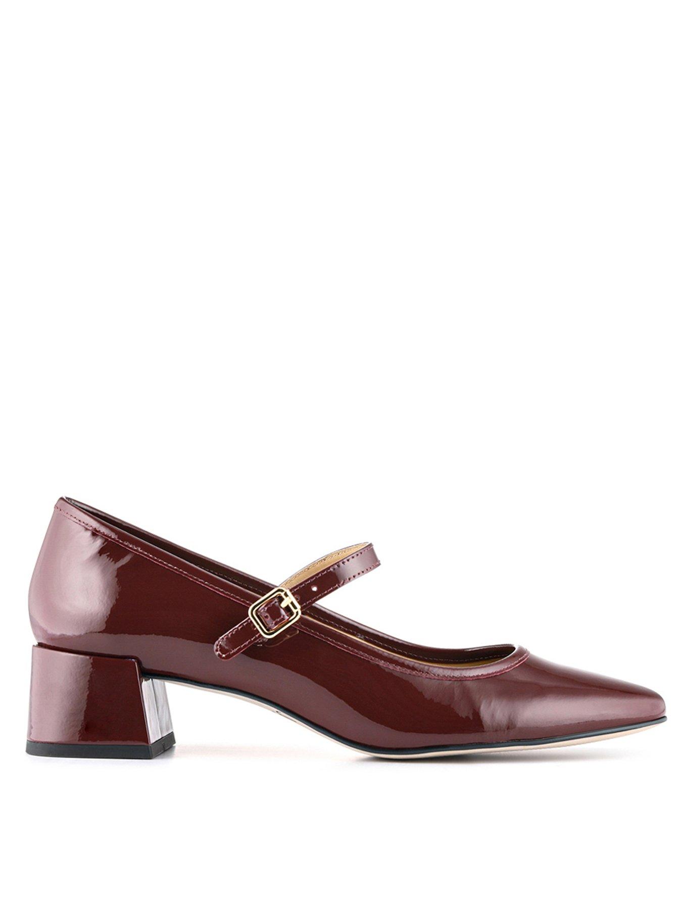 Image 1 of 6 of Jones Bootmaker Xabrina Heeled Mary Jane - Burgundy Patent