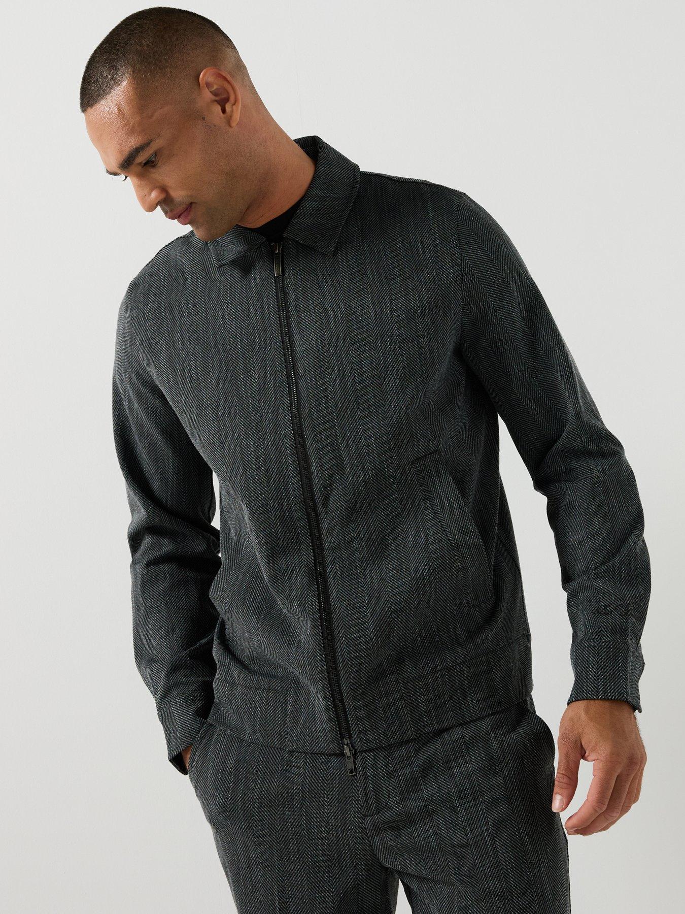 Image 5 of 6 of Les Deux Mens Herringbone Coach Jacket - Black
