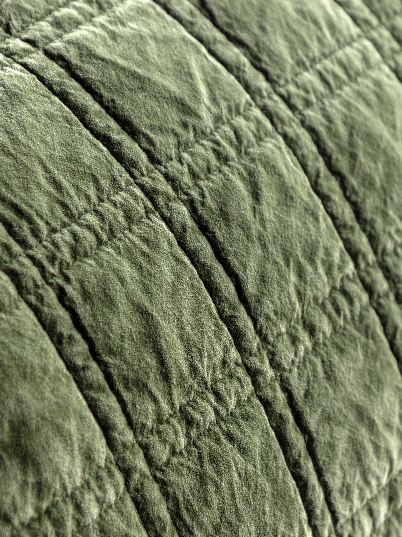Image 3 of 7 of Gallery Direct Cotton Velvet Quilted Bedspread Olive 220x240cm