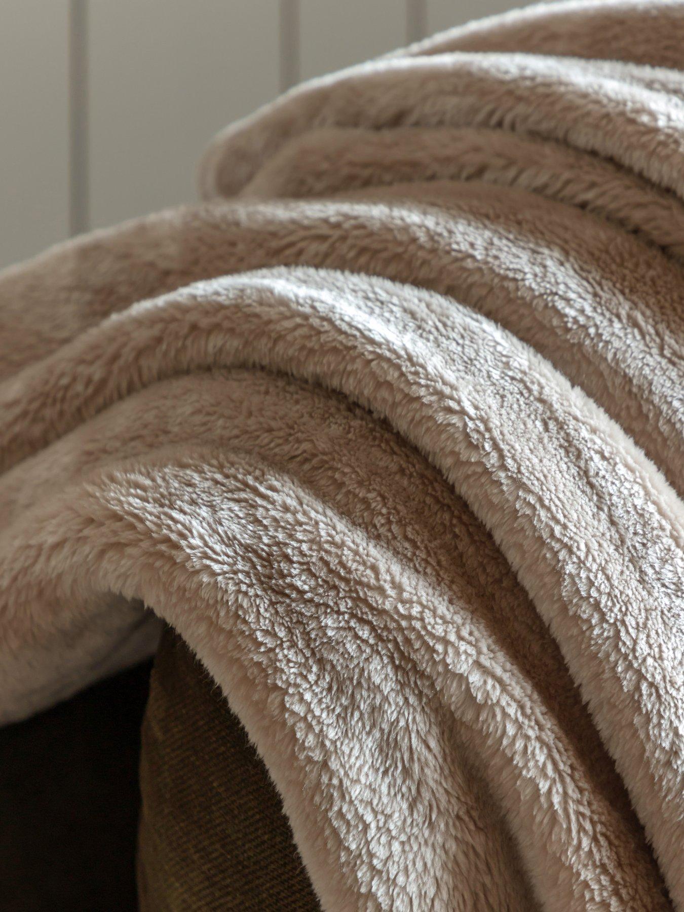 Image 3 of 6 of Gallery Direct Toasty Fleece Throw Taupe 150x200cm