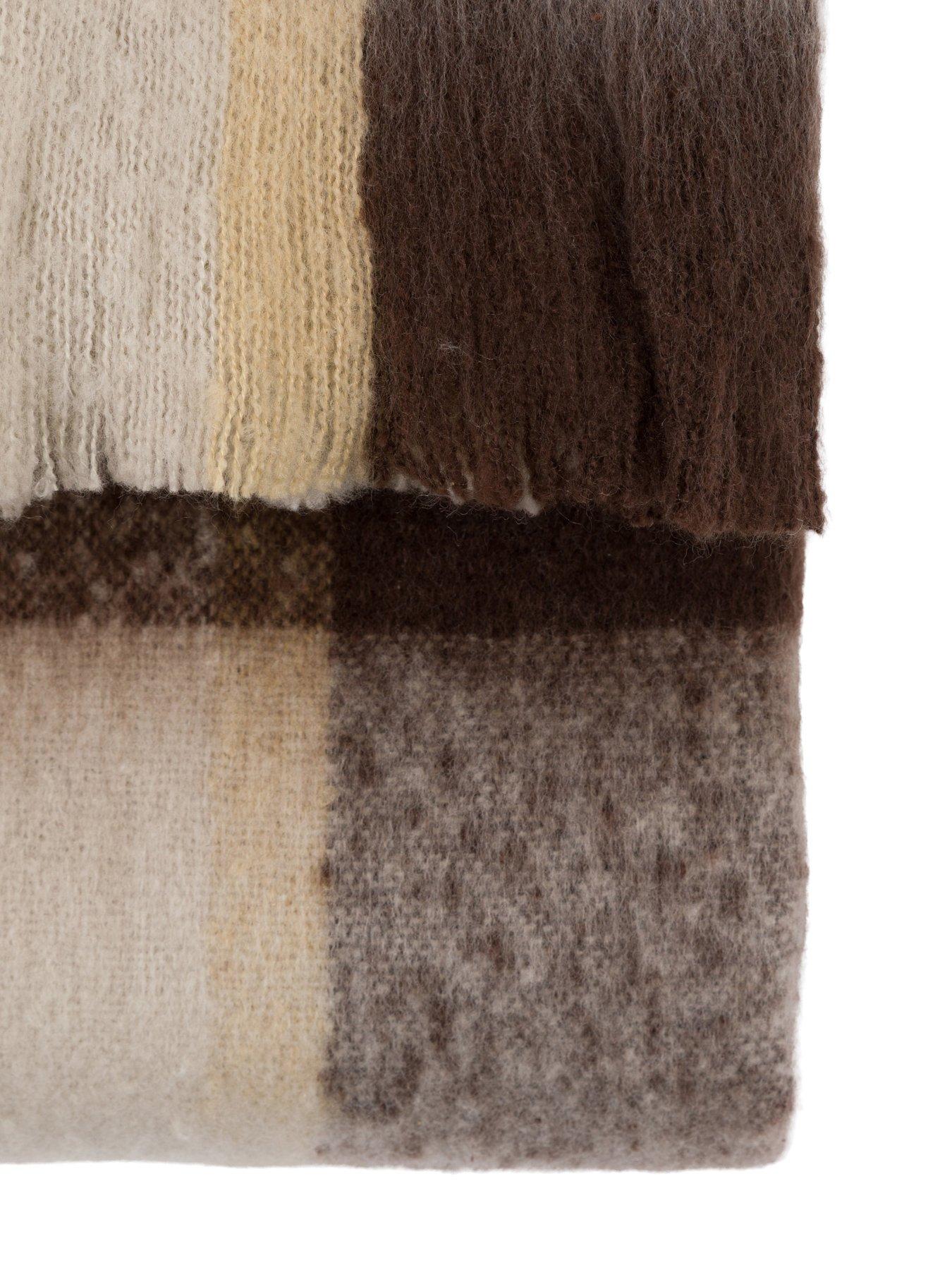 Image 5 of 6 of Gallery Direct Check Faux Mohair Throw Olive 130x170cm