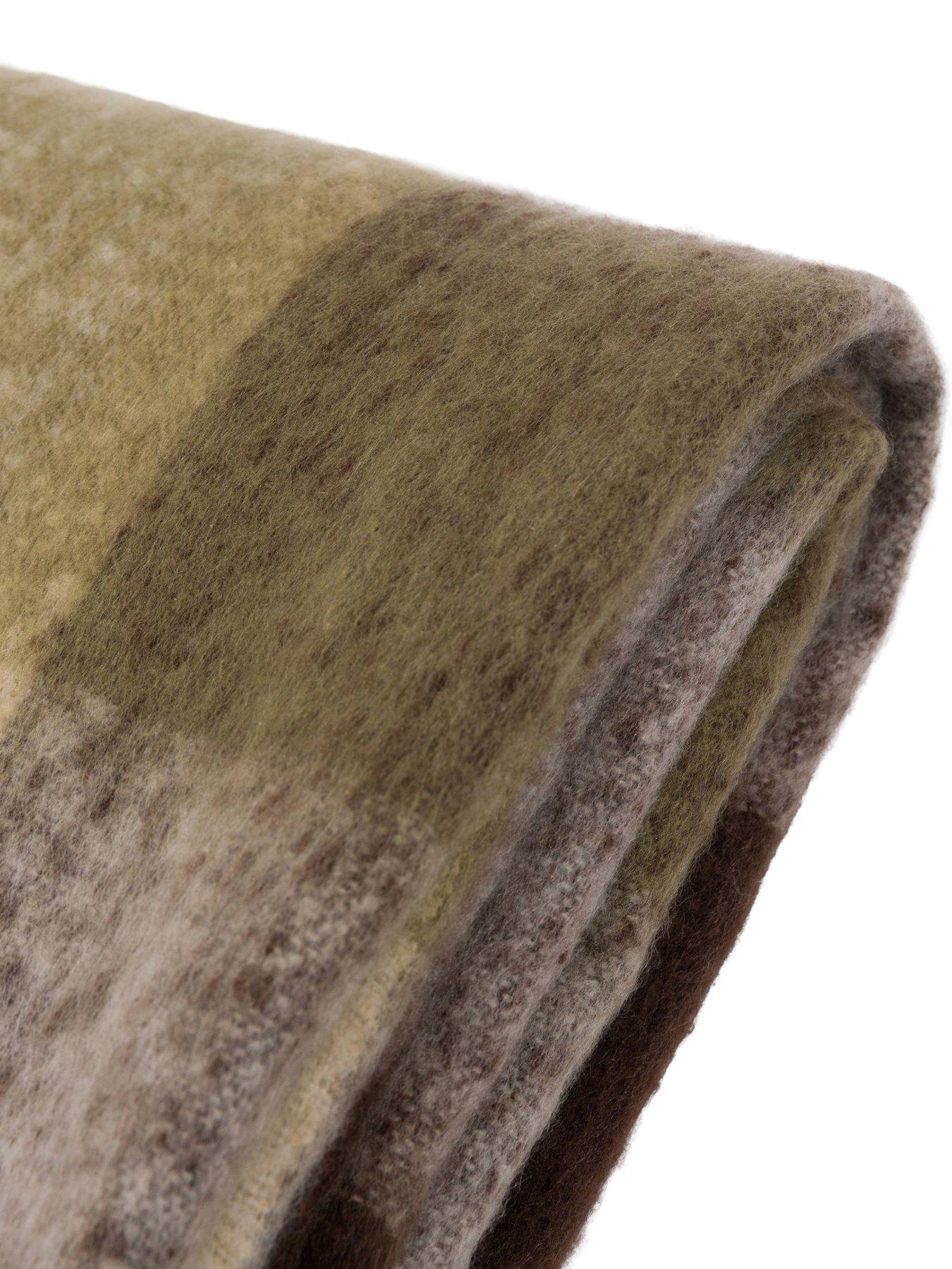 Image 6 of 6 of Gallery Direct Check Faux Mohair Throw Olive 130x170cm