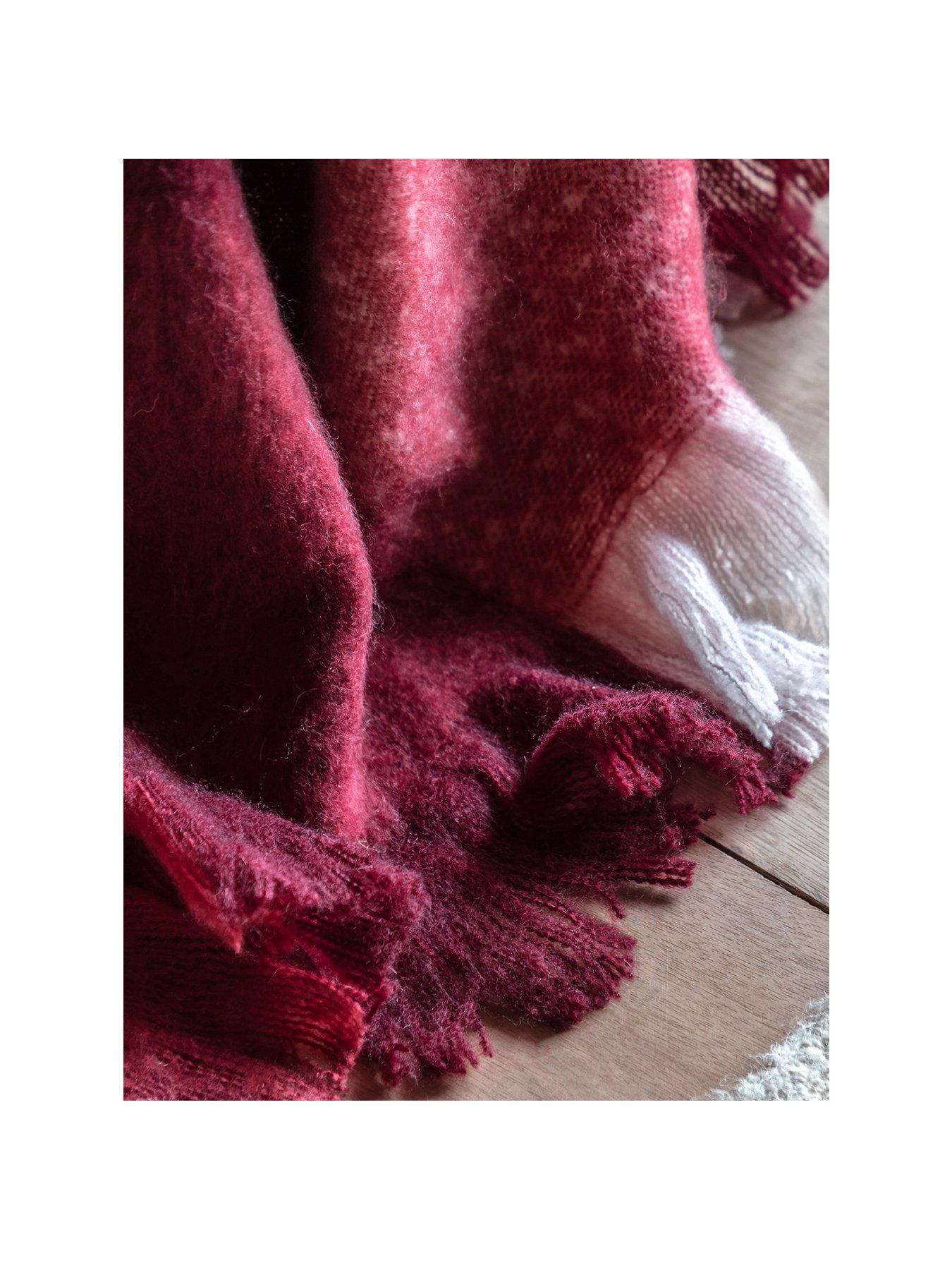 Image 2 of 6 of Gallery Direct Check Faux Mohair Throw Merlot 130x170cm