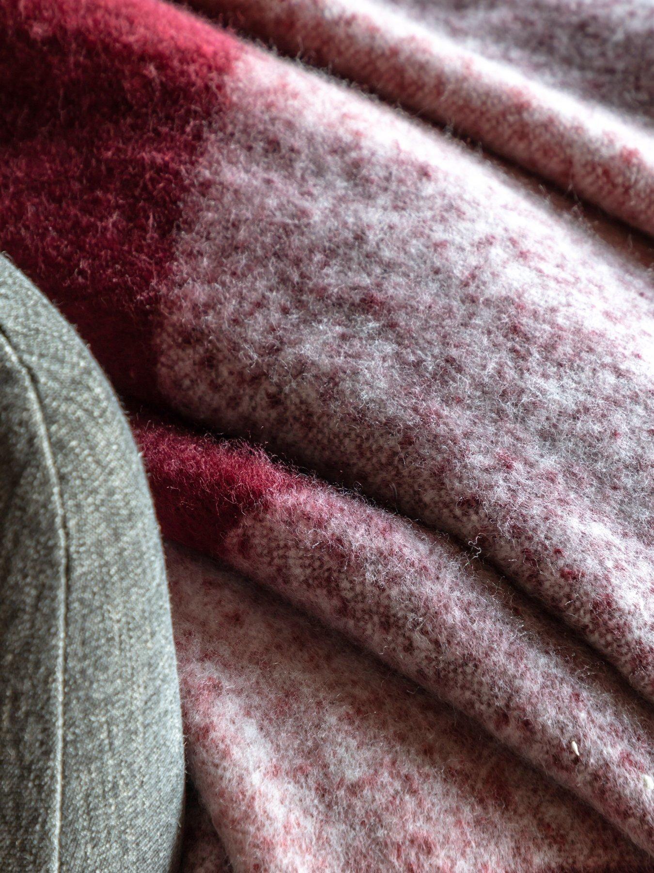 Image 3 of 6 of Gallery Direct Check Faux Mohair Throw Merlot 130x170cm