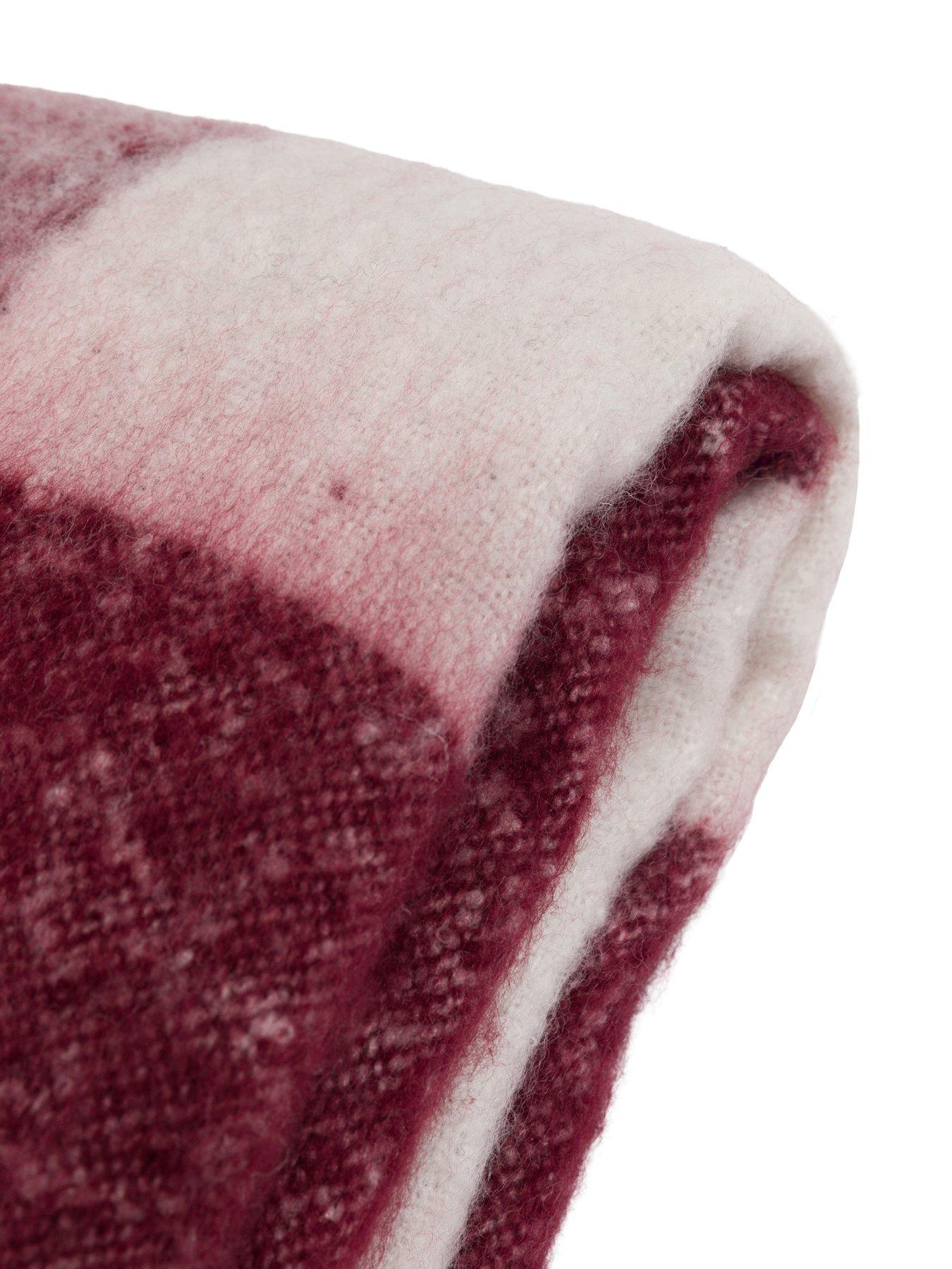 Image 6 of 6 of Gallery Direct Check Faux Mohair Throw Merlot 130x170cm