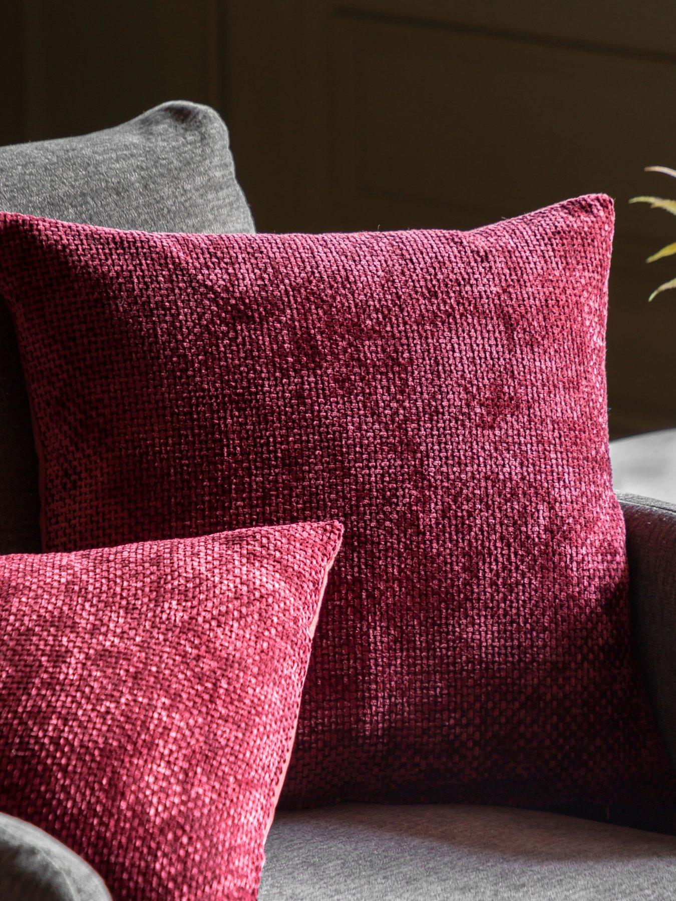 Gallery Basketweave Chenille Cushion Merlot 2pk 450x450mm