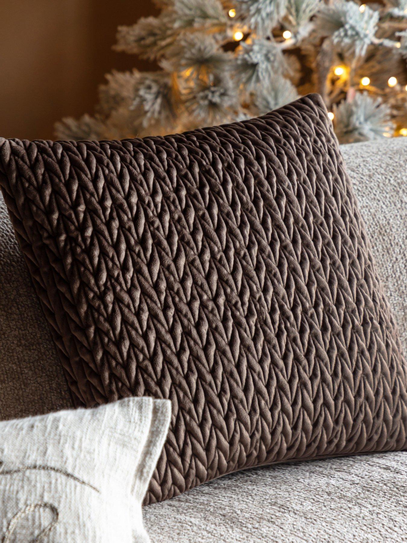 Gallery Velora Cushion Chocolate (2pk) 430x430mm