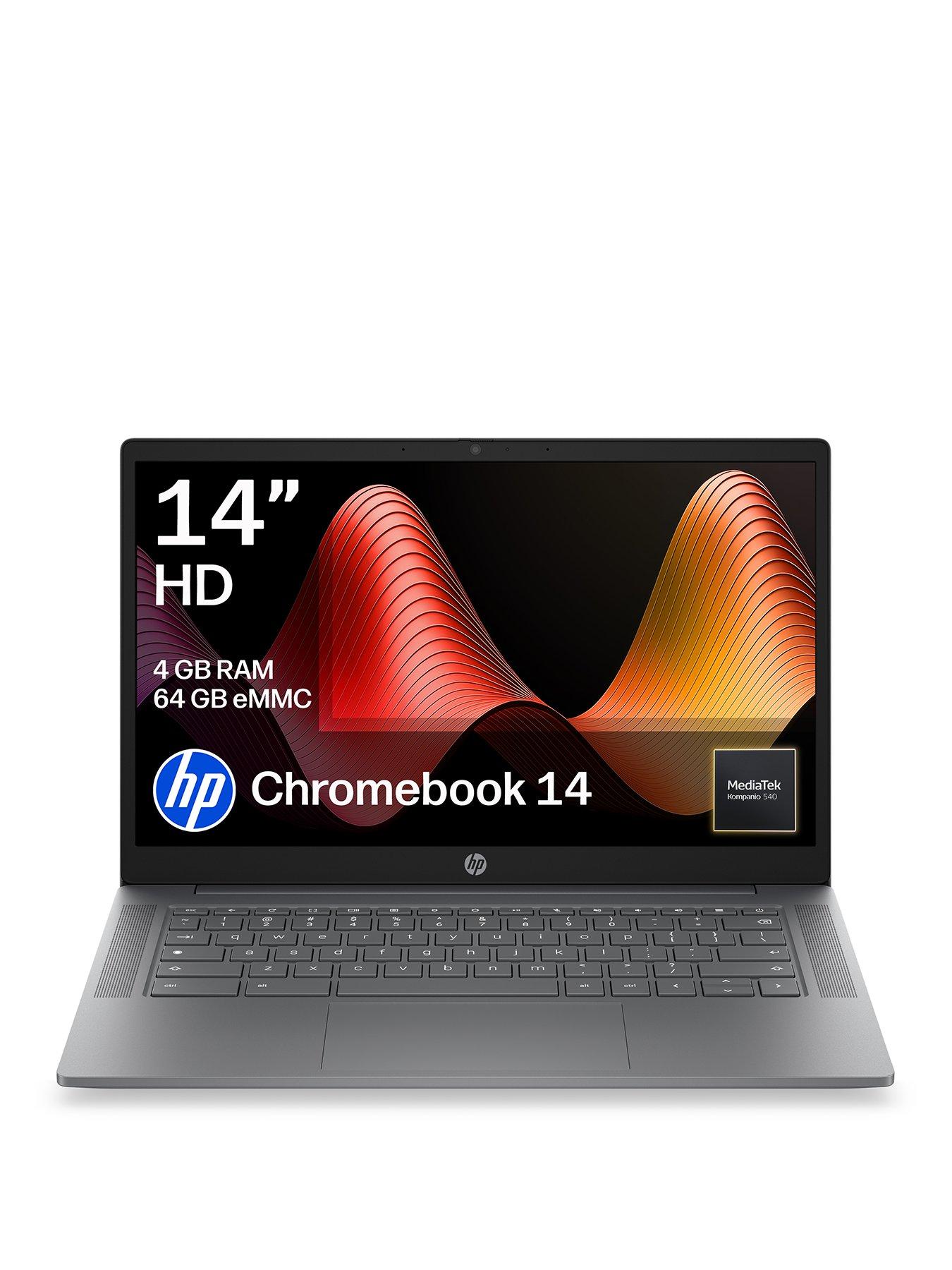 HP Chromebook 14 - MediaTek Kompanio 540 - 4GB RAM - 64GB SSD - 14in - Silver - No Power Adaptor Included