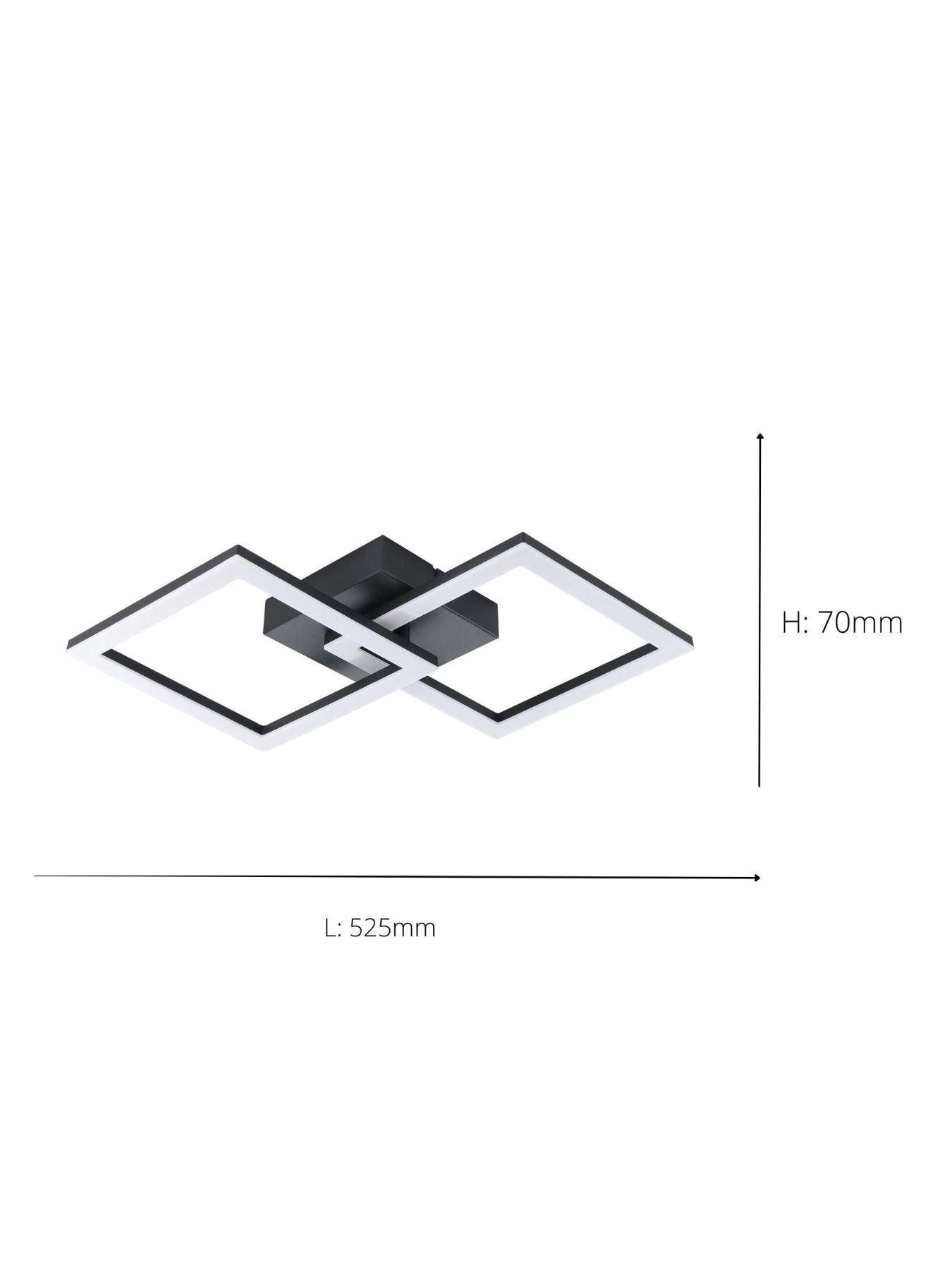 Image 3 of 4 of Eglo EGLO Basic Palmaves-E Black Steel &amp; Plastic LED Ceiling Light, 4000K