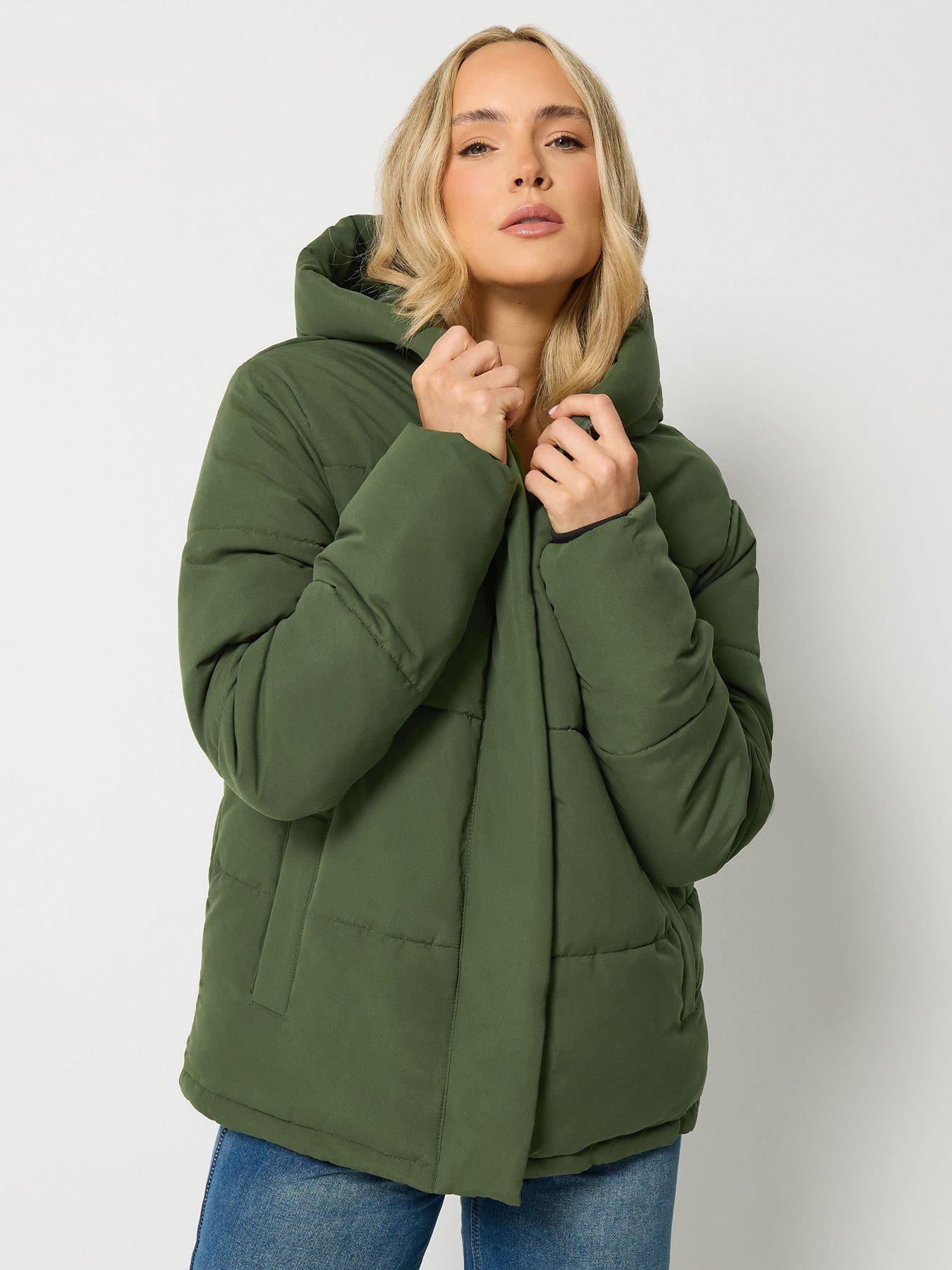 Image 1 of 4 of Long Tall Sally Short Padded Coat - Green