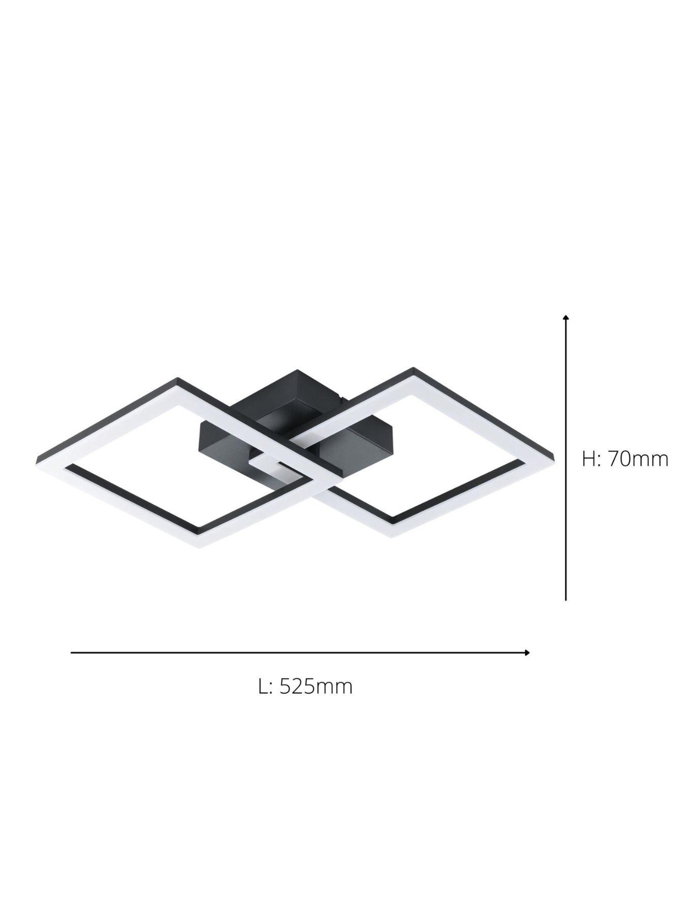 Image 3 of 4 of Eglo EGLO Basic Palmaves-E Black Steel &amp; Plastic LED Ceiling Light, 3000K