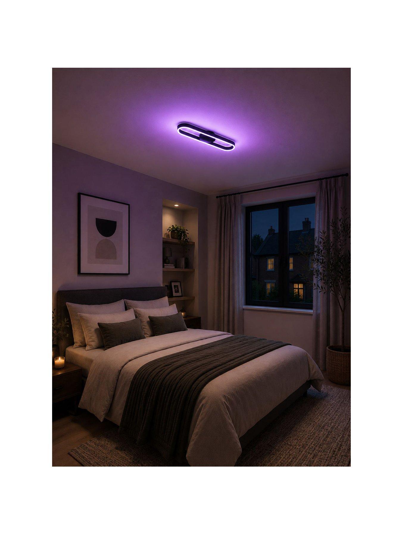 Image 2 of 5 of Eglo EGLO Amandolo LED Wall &amp; Ceiling Light, Black, 67cm