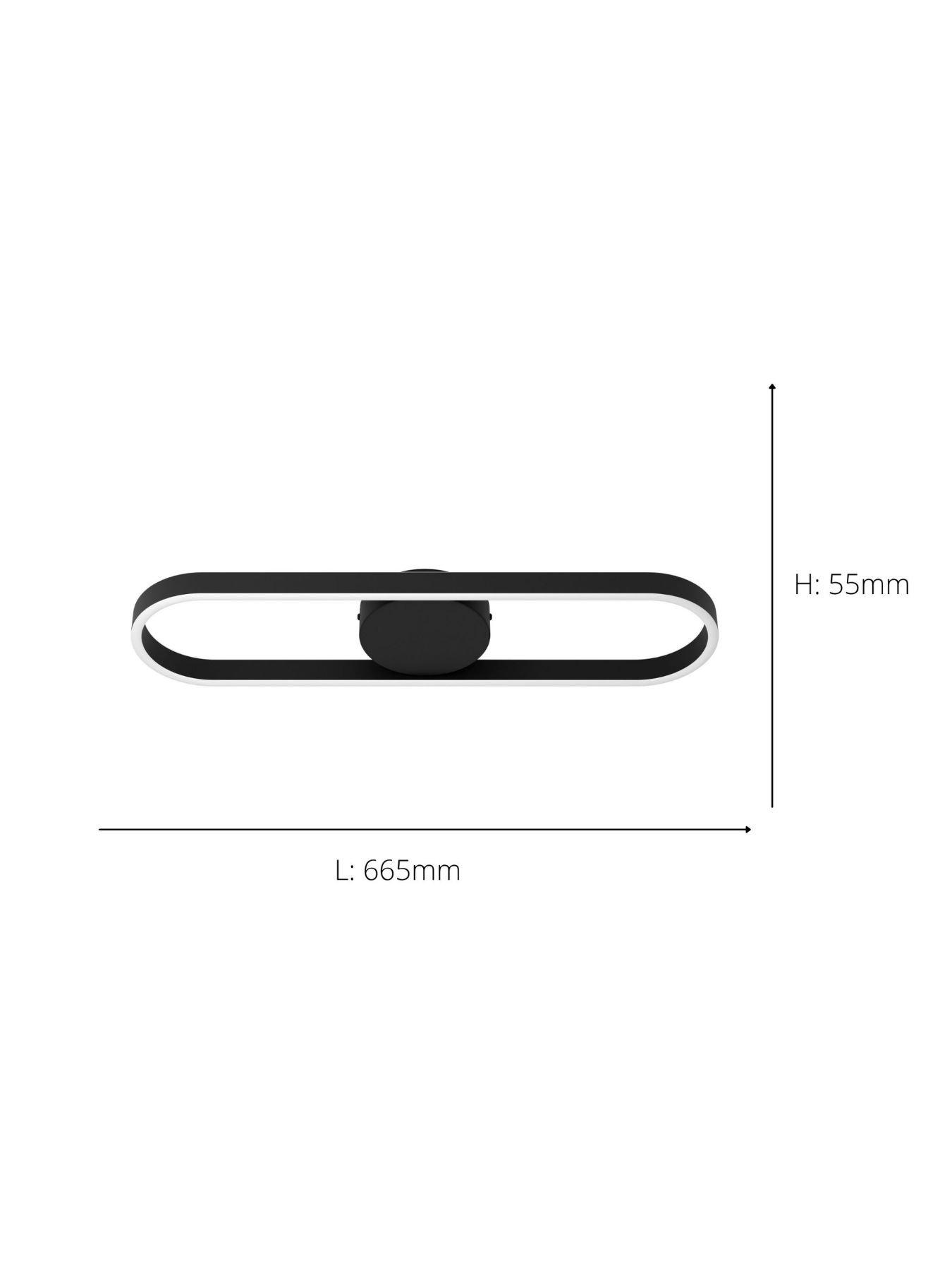 Image 4 of 5 of Eglo EGLO Amandolo LED Wall &amp; Ceiling Light, Black, 67cm