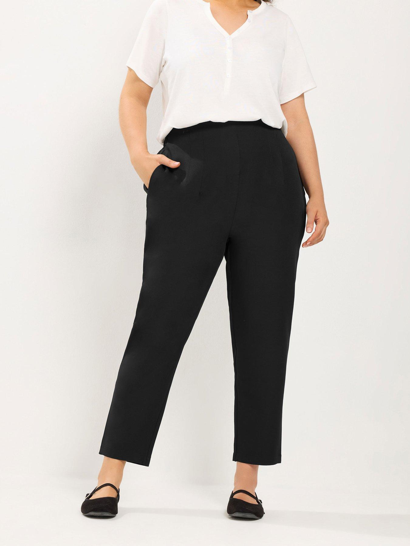 Yours Curve Darted Waist Trouser 28" - Black
