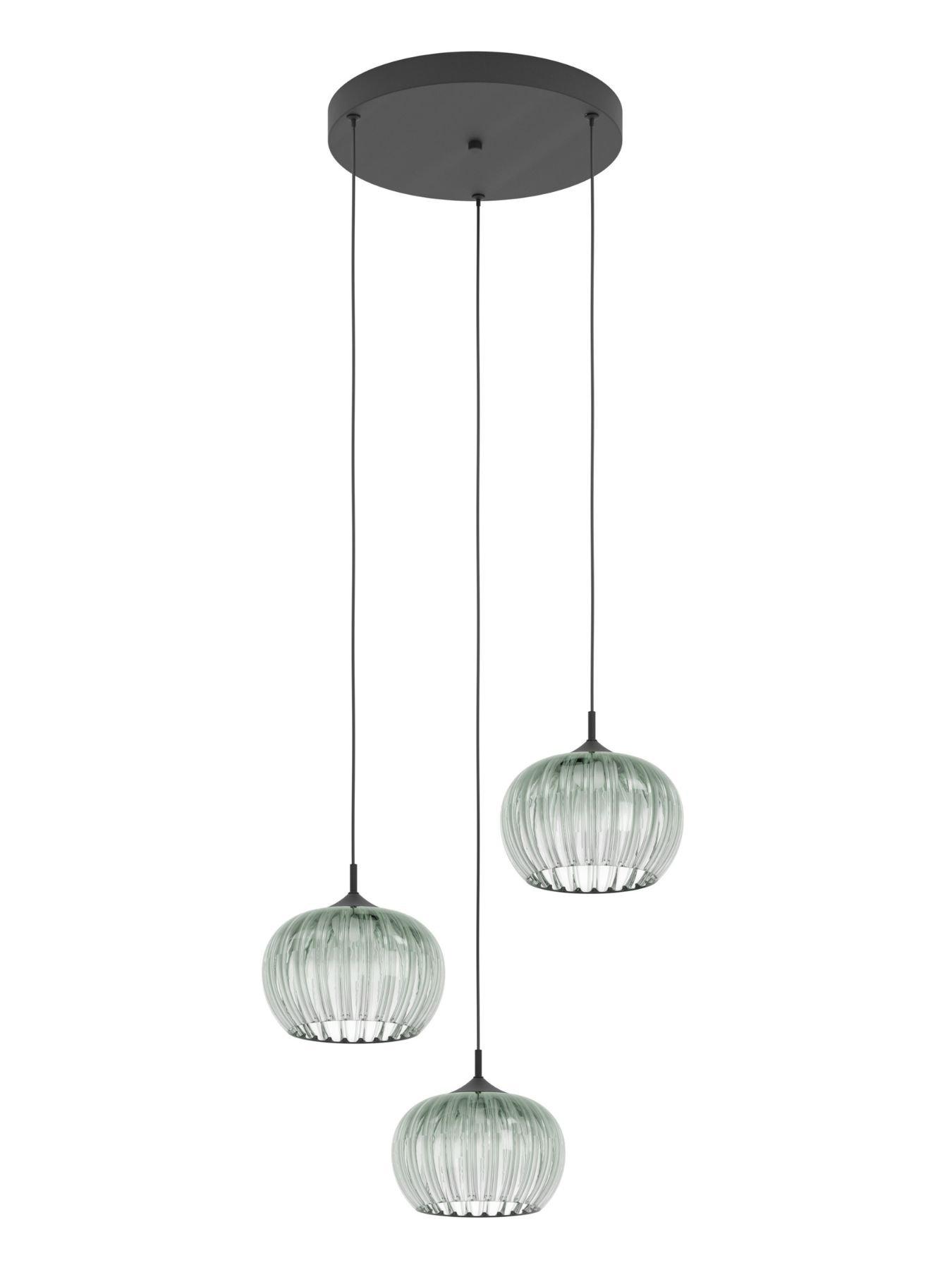 Image 7 of 7 of Eglo EGLO Alamito 3-Light LED Glass Pendant Light, Green, 42.5cm