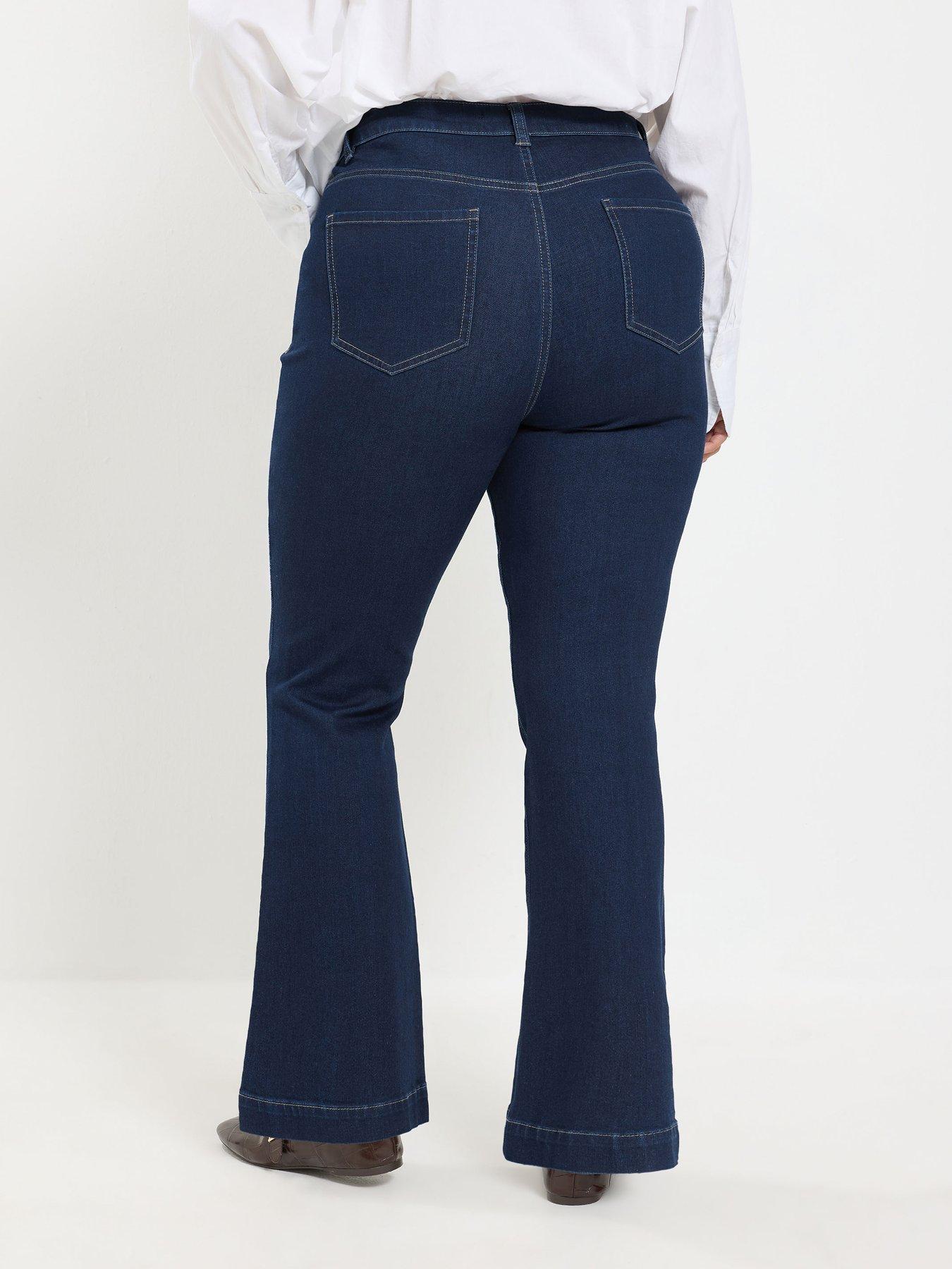 Image 2 of 4 of Yours Curve Pintuck Flare Jean 28"