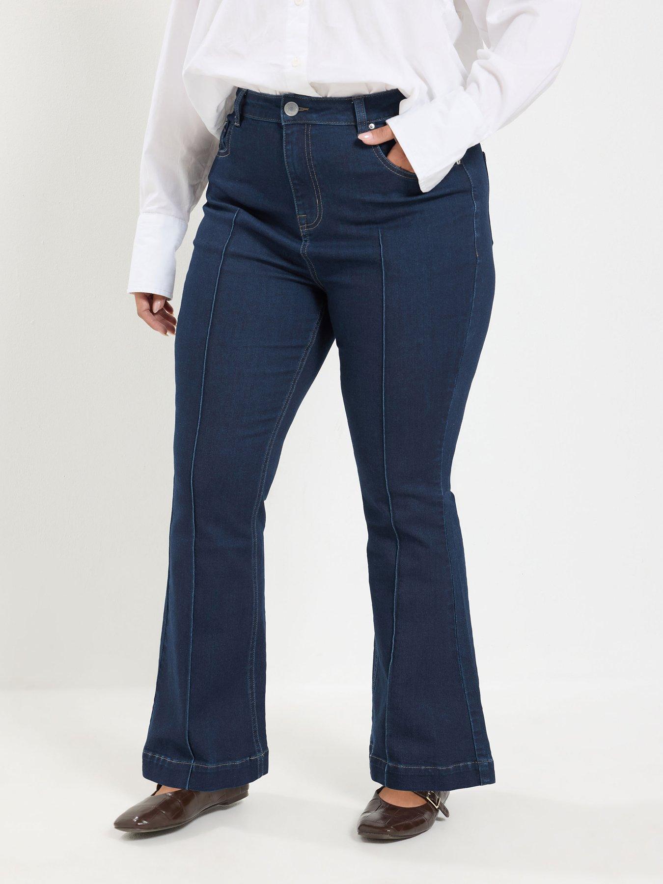 Image 1 of 4 of Yours Curve Pintuck Flare Jean 30"