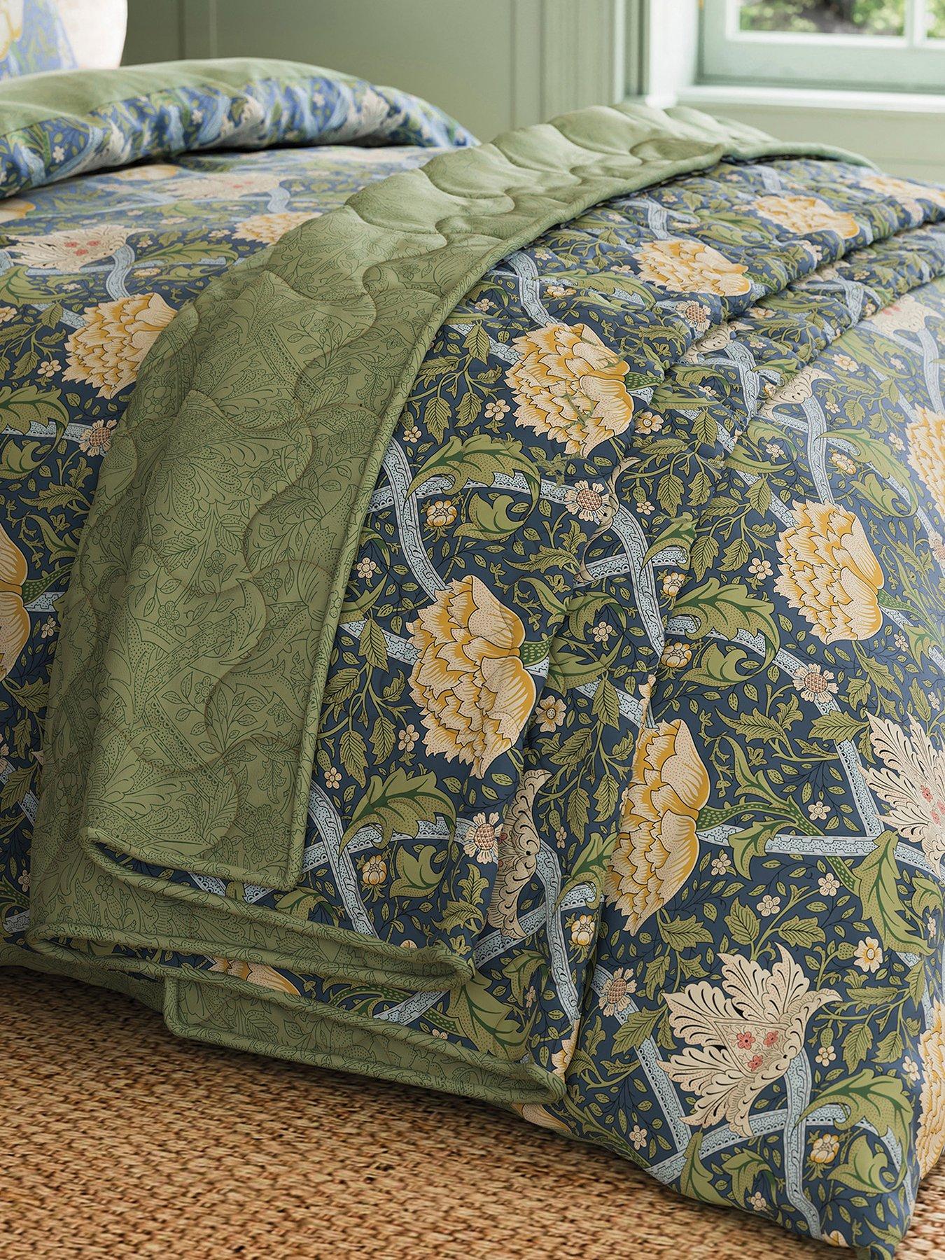 Image 2 of 4 of Morris & Co Windrush Quilted Throw 265X260 (Cm) Blue