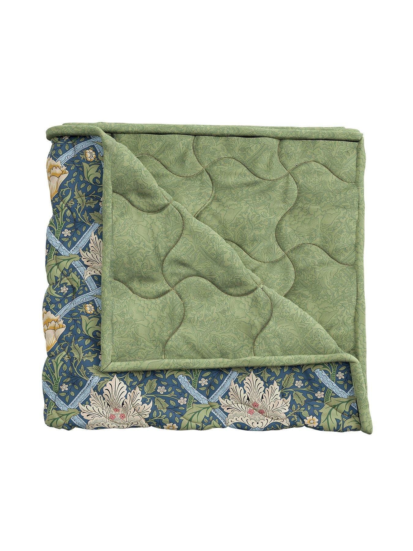 Image 3 of 4 of Morris & Co Windrush Quilted Throw 265X260 (Cm) Blue