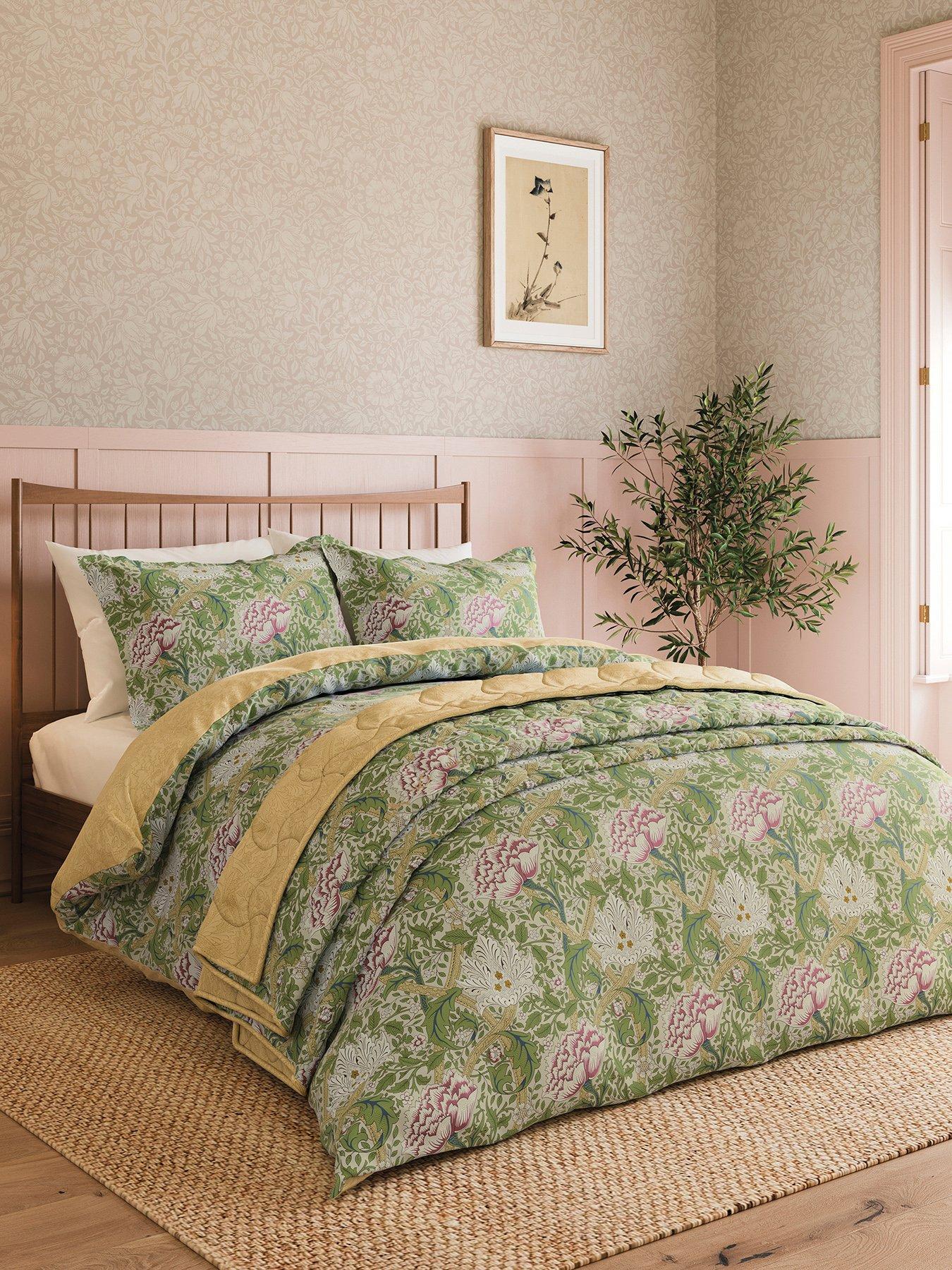 Image 1 of 4 of Morris & Co Windrush Quilted Throw 265X260 (Cm) Gold
