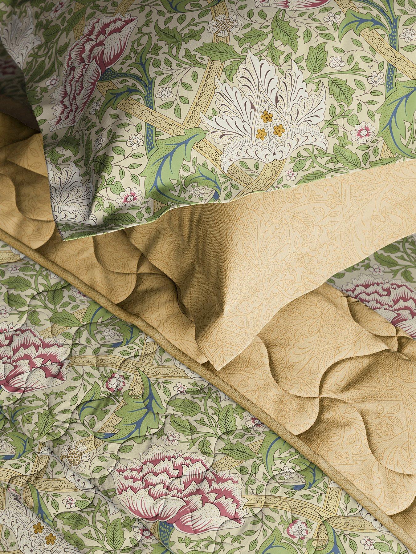 Image 4 of 4 of Morris & Co Windrush Quilted Throw 265X260 (Cm) Gold