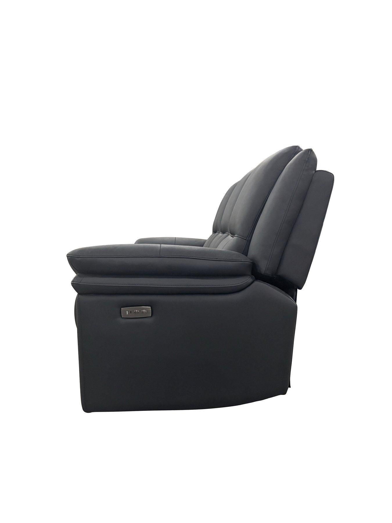Image 5 of 7 of The Very Collection Osaka Leather 3 Seater Sofa + Armchair Power Recliner Set (Buy &amp; SAVE!)