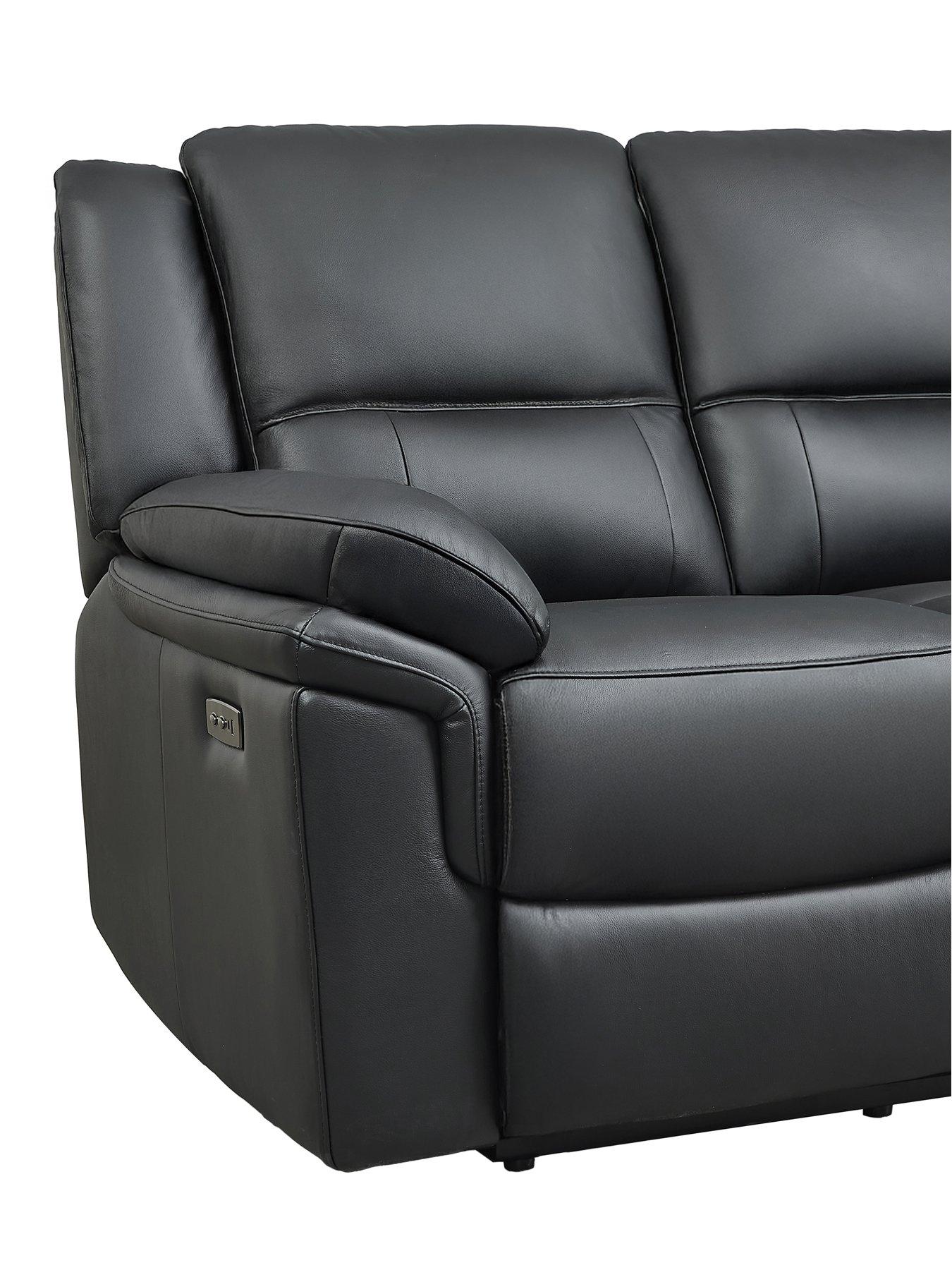 Image 6 of 7 of The Very Collection Osaka Leather 3 Seater Sofa + Armchair Power Recliner Set (Buy &amp; SAVE!)