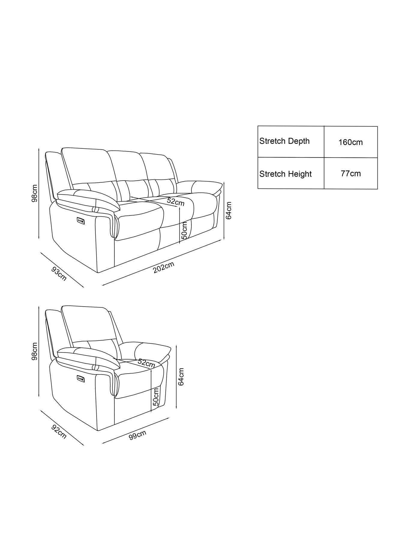 Image 7 of 7 of The Very Collection Osaka Leather 3 Seater Sofa + Armchair Power Recliner Set (Buy &amp; SAVE!)