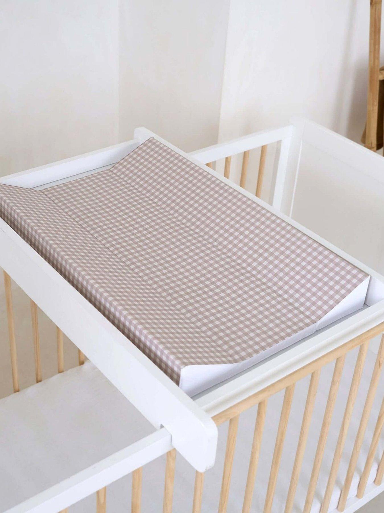 Clair De Lune Anti-Roll Wedge Changing Mat and Foldable Travel Changing Mat - Gingham